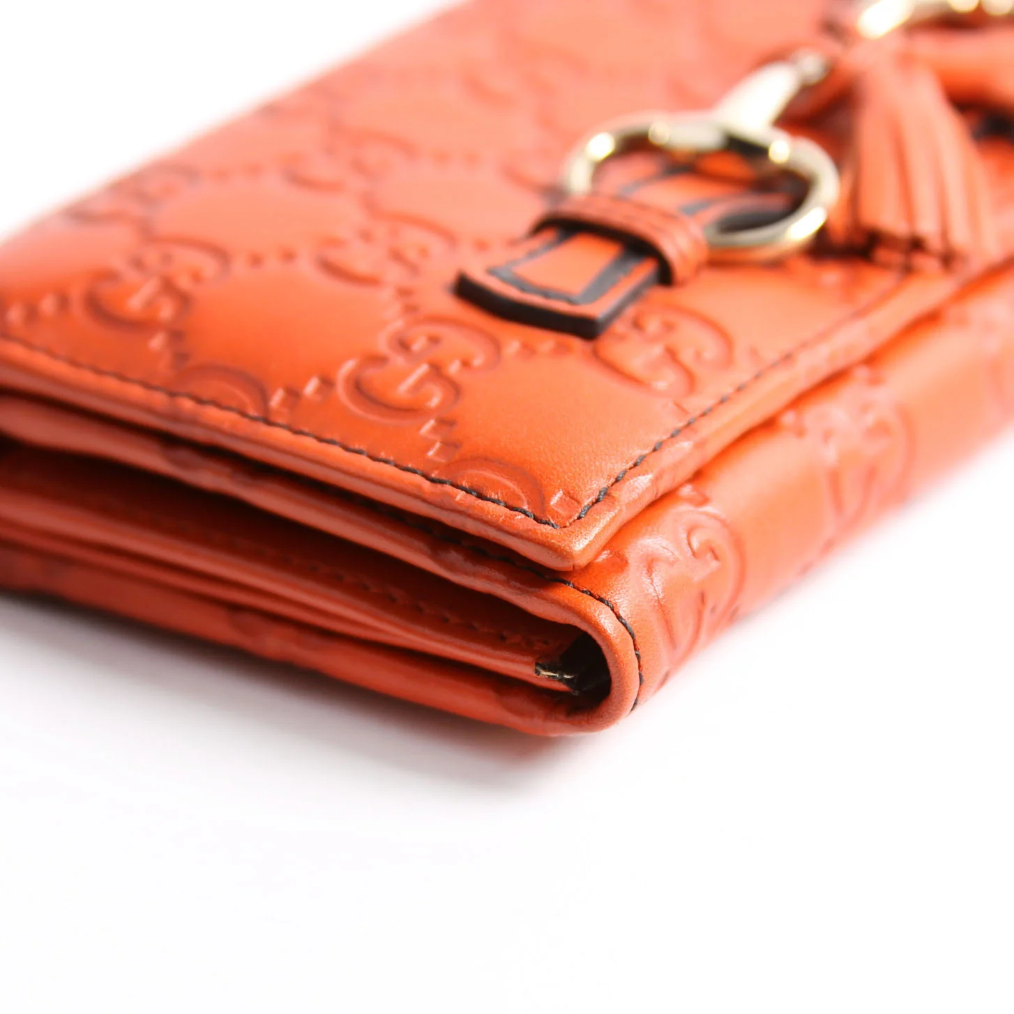 295360 Microguccissima Emily Chain Wallet Orange - Image 6