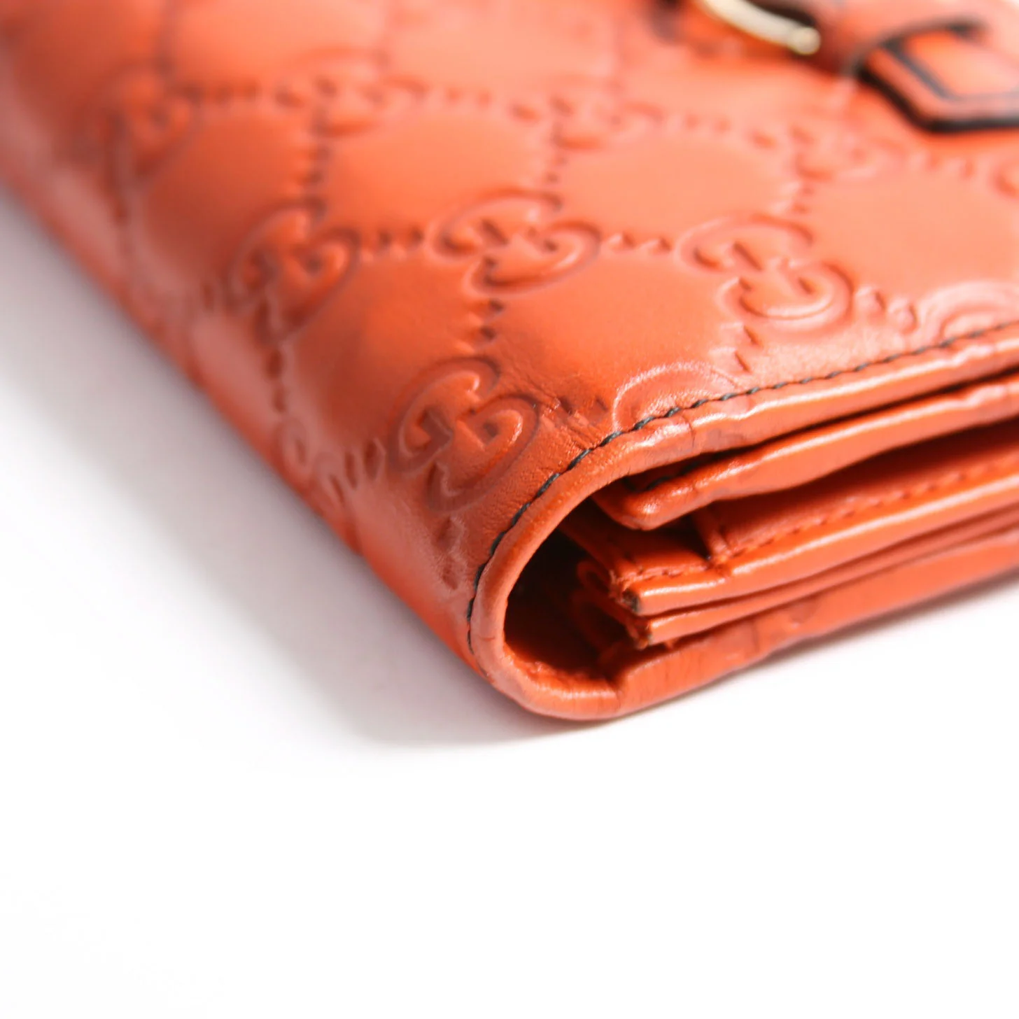 295360 Microguccissima Emily Chain Wallet Orange - Image 9