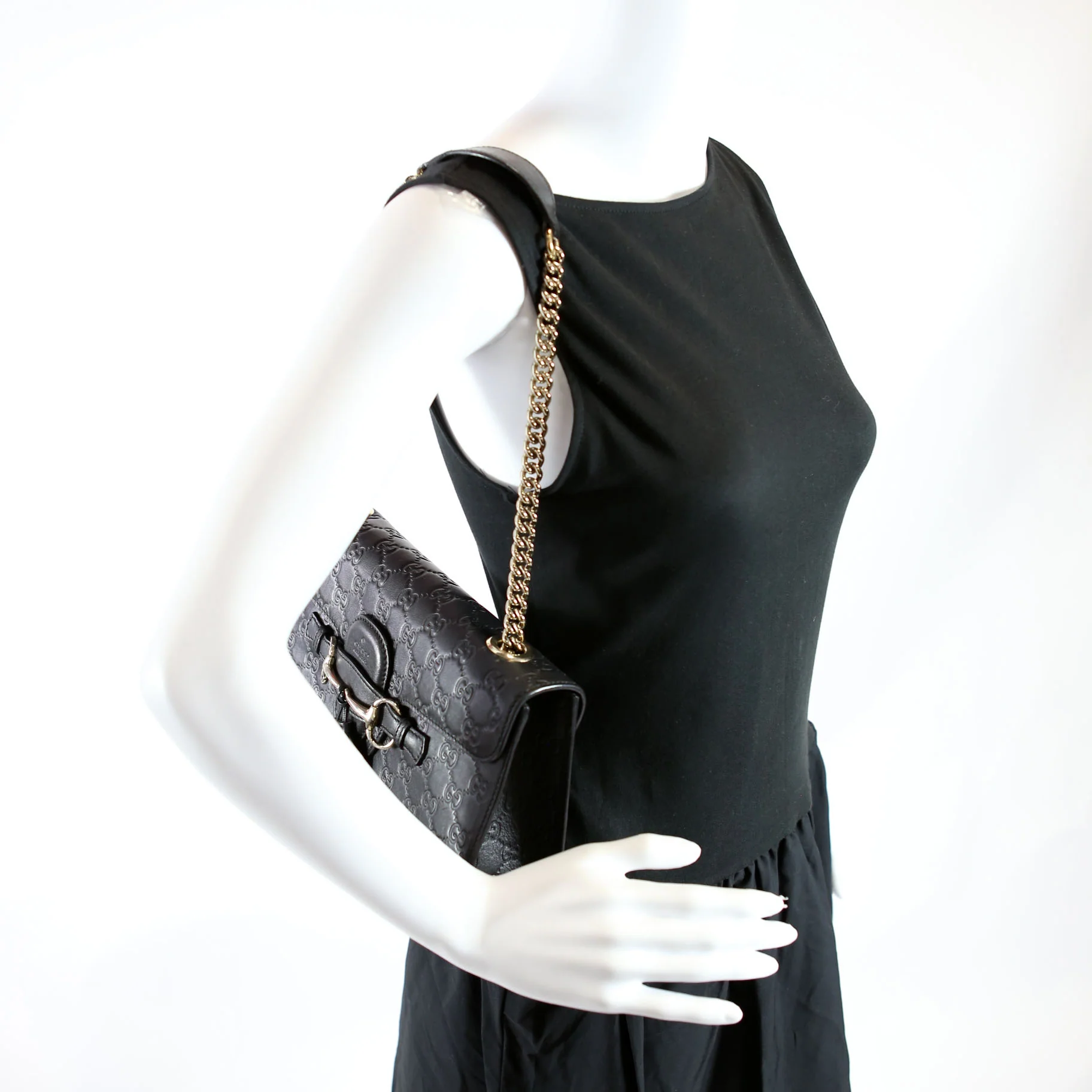 295402 Emily Guccissima Medium Black - Image 12