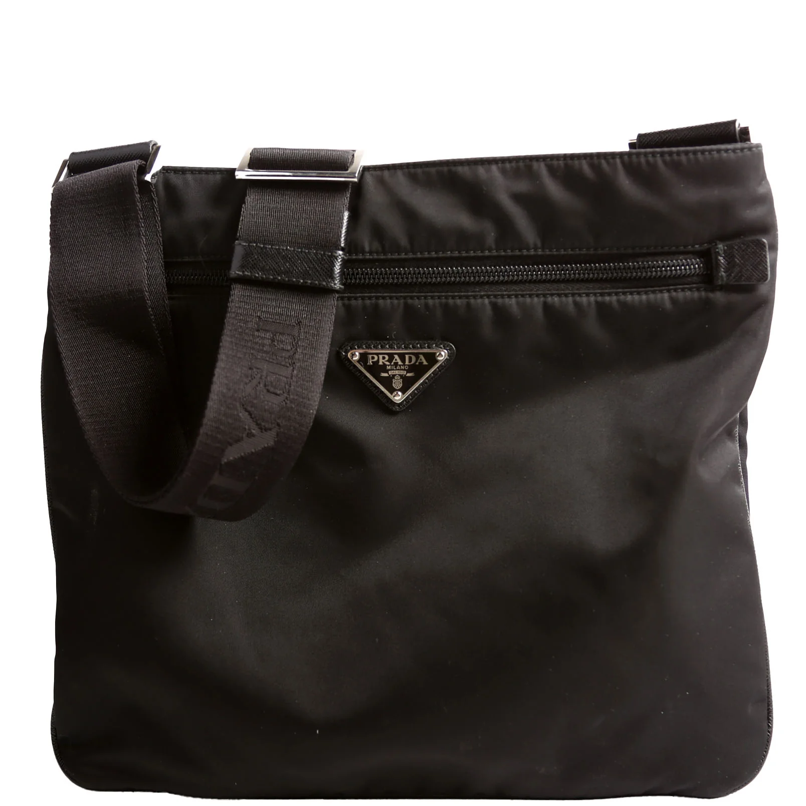 2VH563 Re-Nylon/Saffiano Messenger Crossbody Black