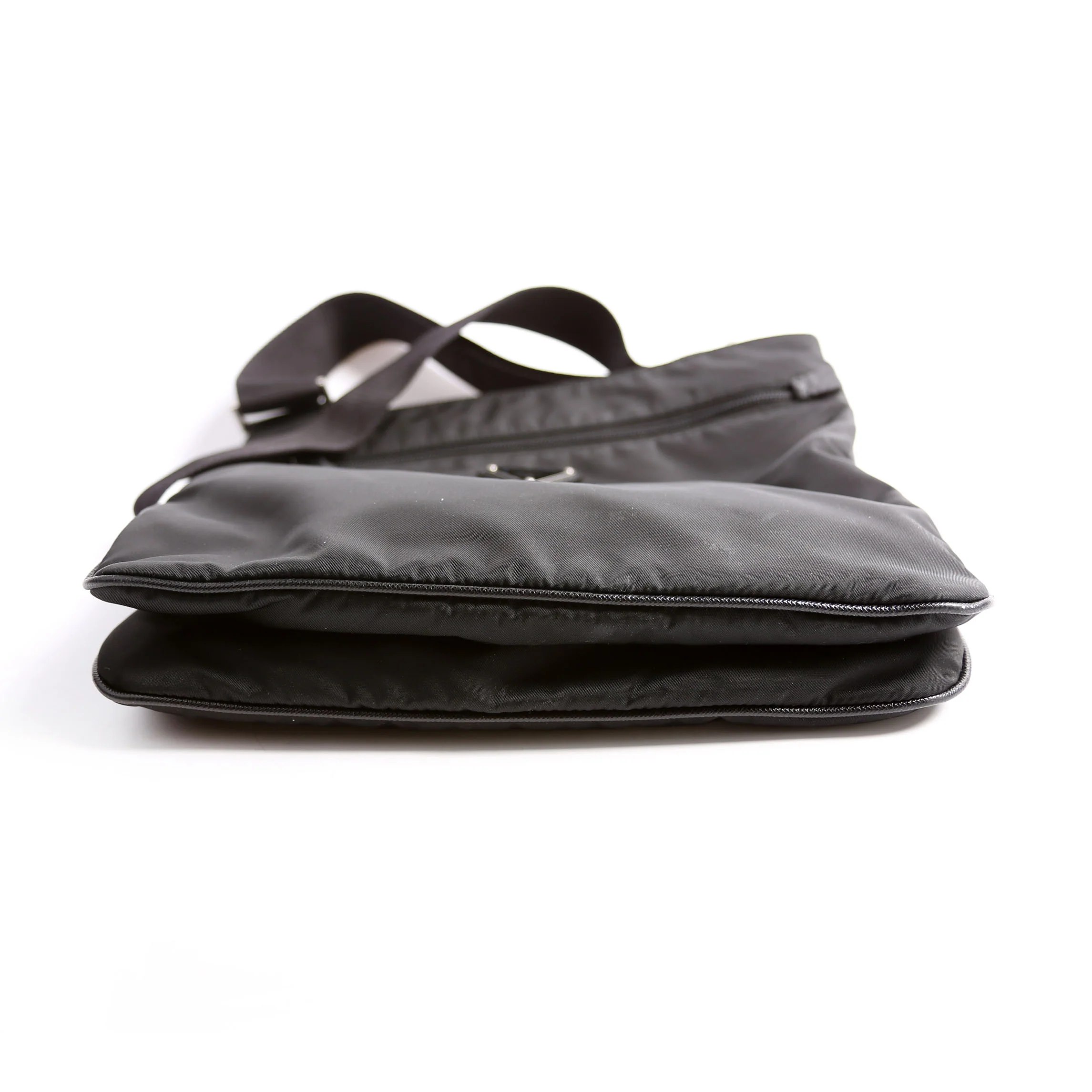 2VH563 Re-Nylon/Saffiano Messenger Crossbody Black - Image 7