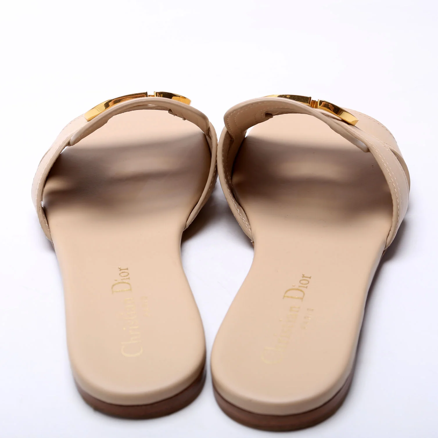 30 Montaigne Calfskin Slides 37.5 Tan - Image 5