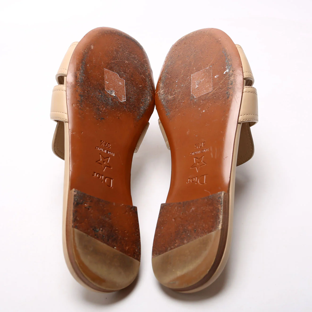 30 Montaigne Calfskin Slides 37.5 Tan - Image 6