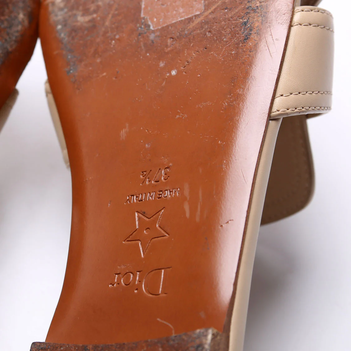 30 Montaigne Calfskin Slides 37.5 Tan - Image 7