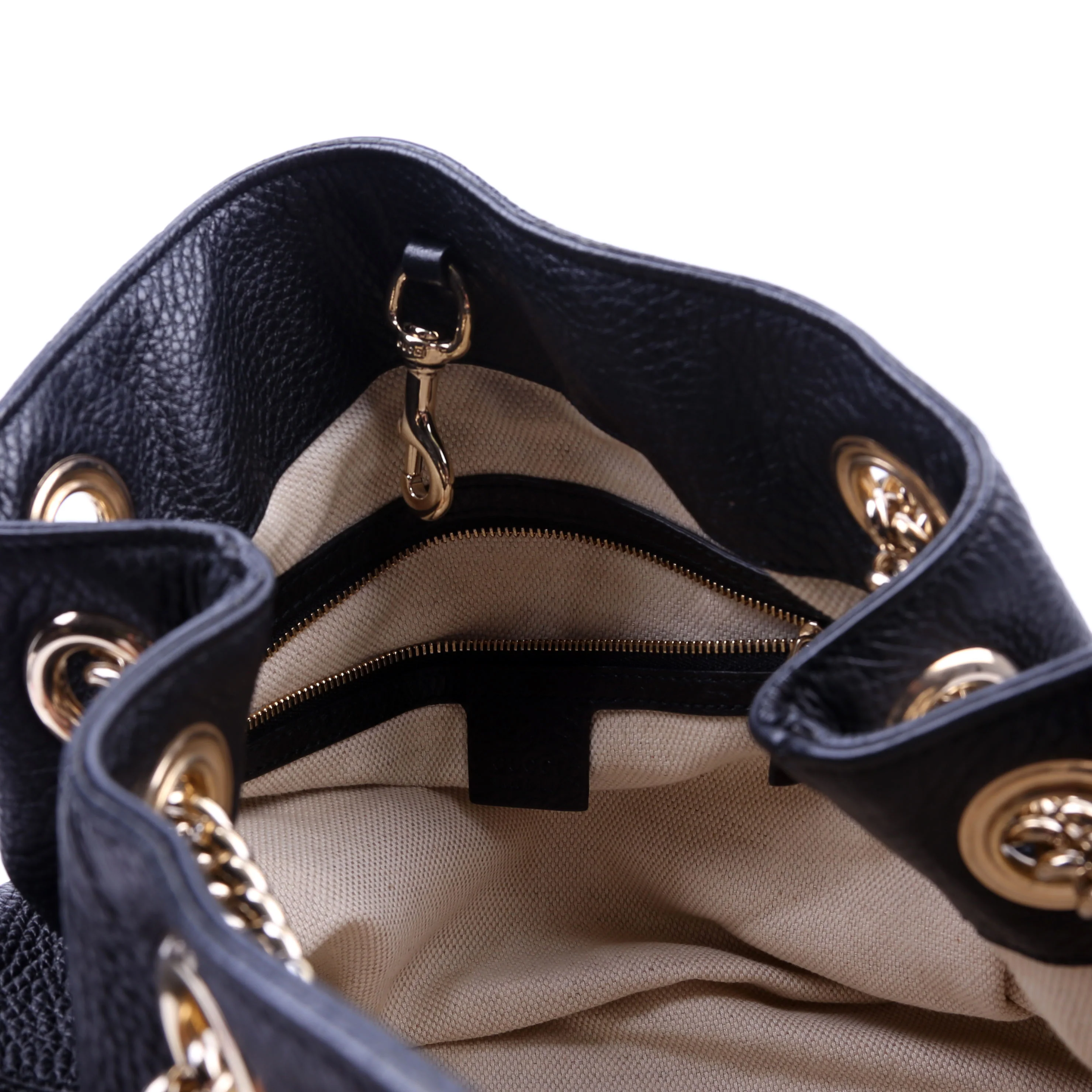 308982 Soho Leather Shoulder Medium Black - Image 8