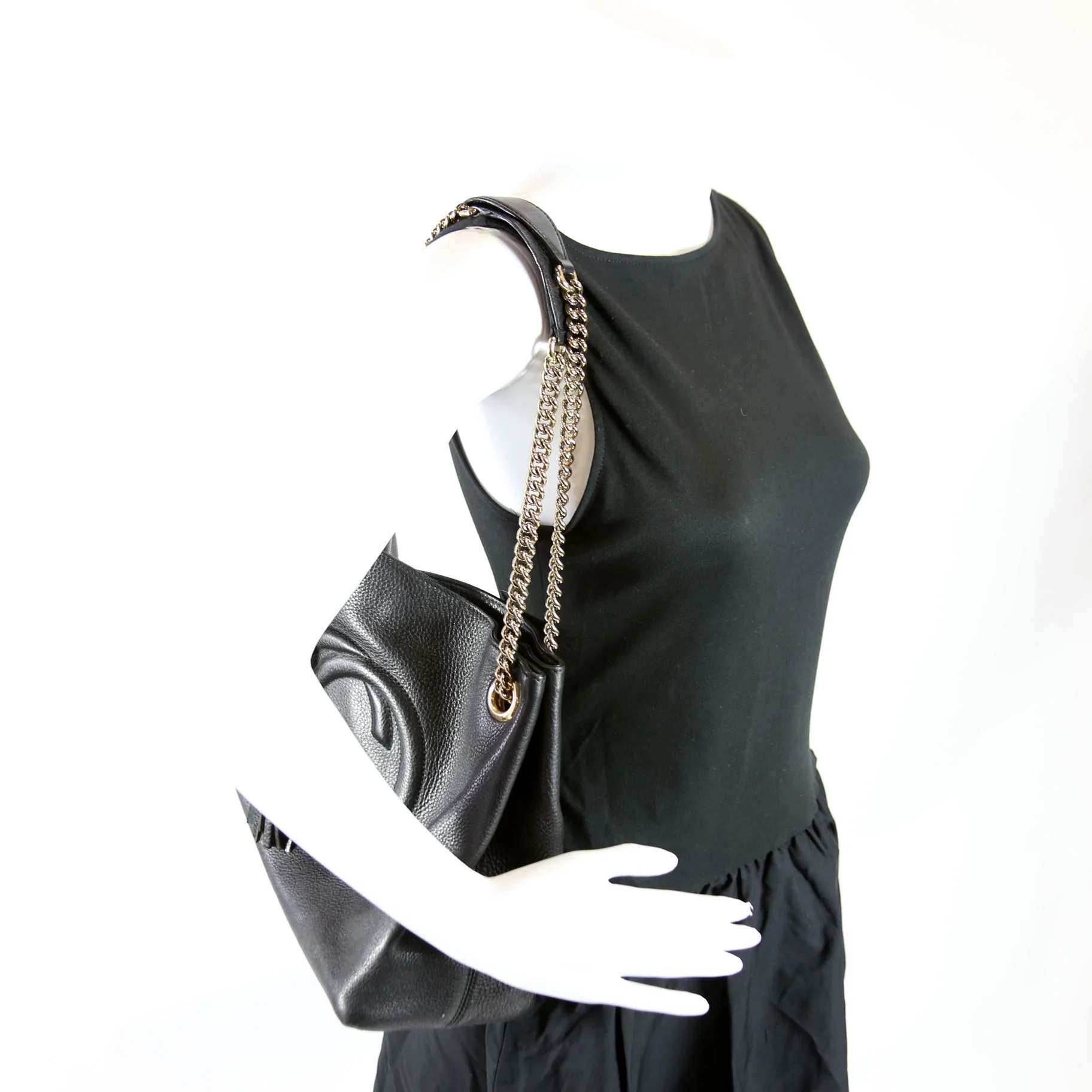 308982 Soho Leather Shoulder Medium Black - Image 13
