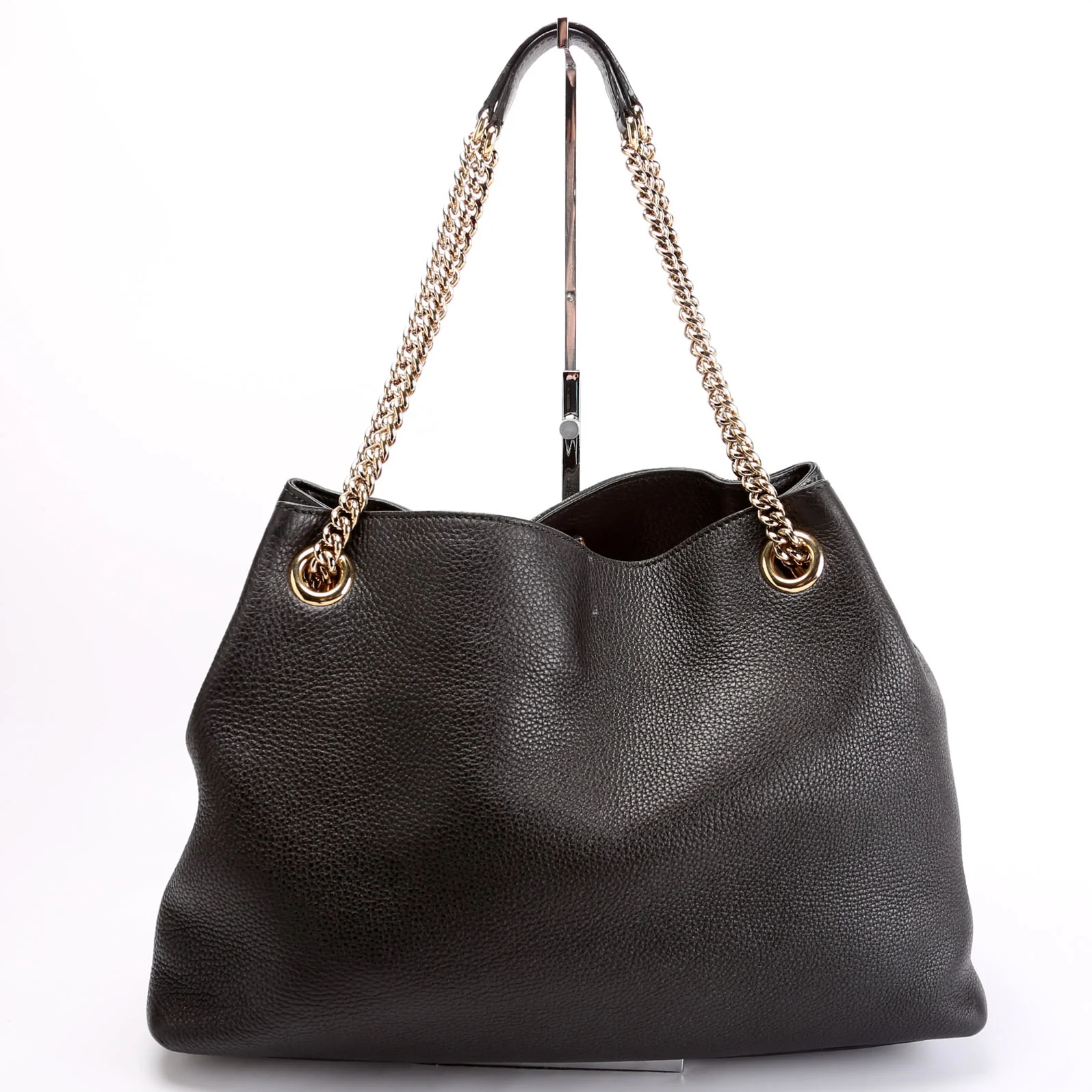 308982 Soho Leather Shoulder Medium Black - Image 3