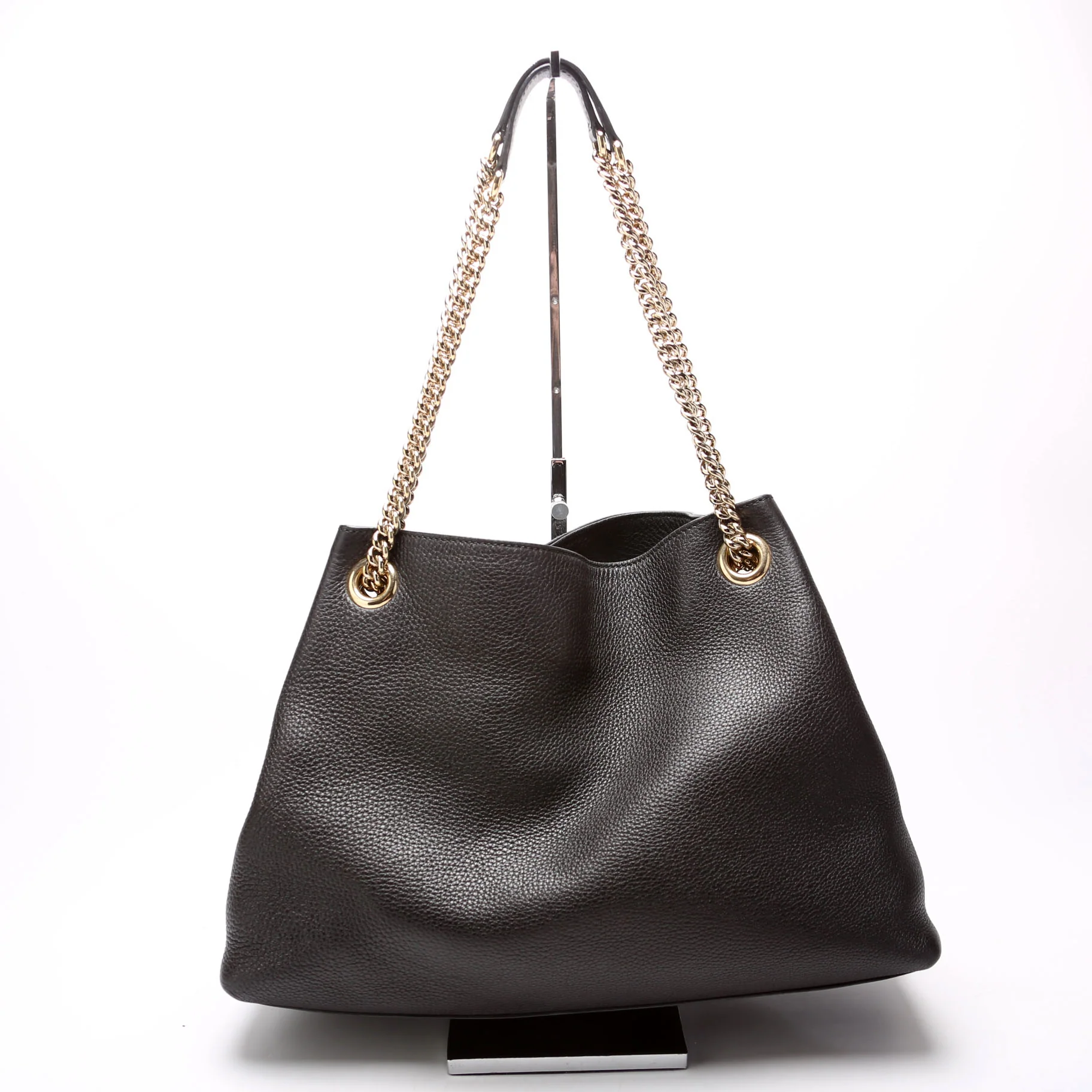 308982 Soho Leather Shoulder Medium Black - Image 3