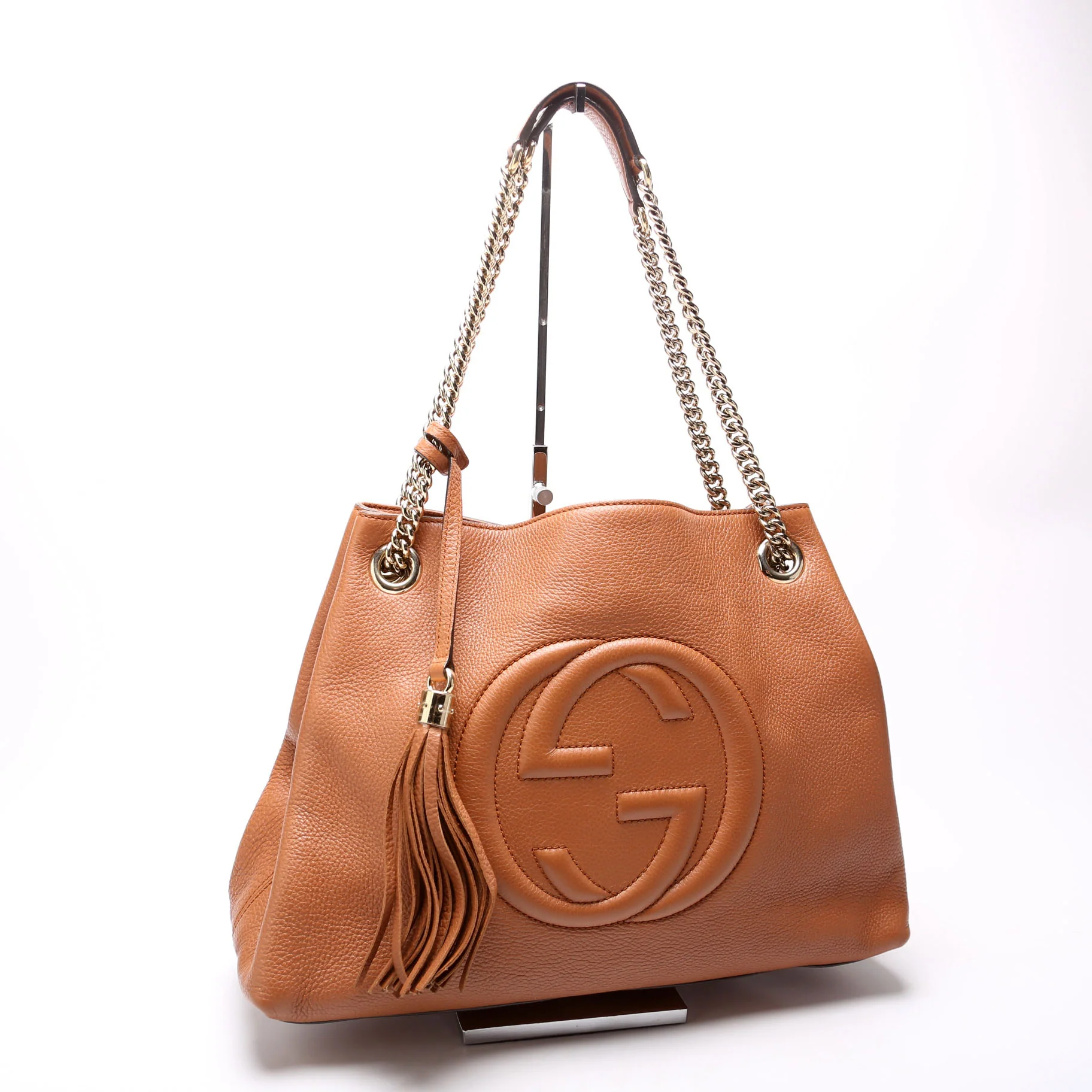 308982 Soho Leather Shoulder Medium Brown - Image 2