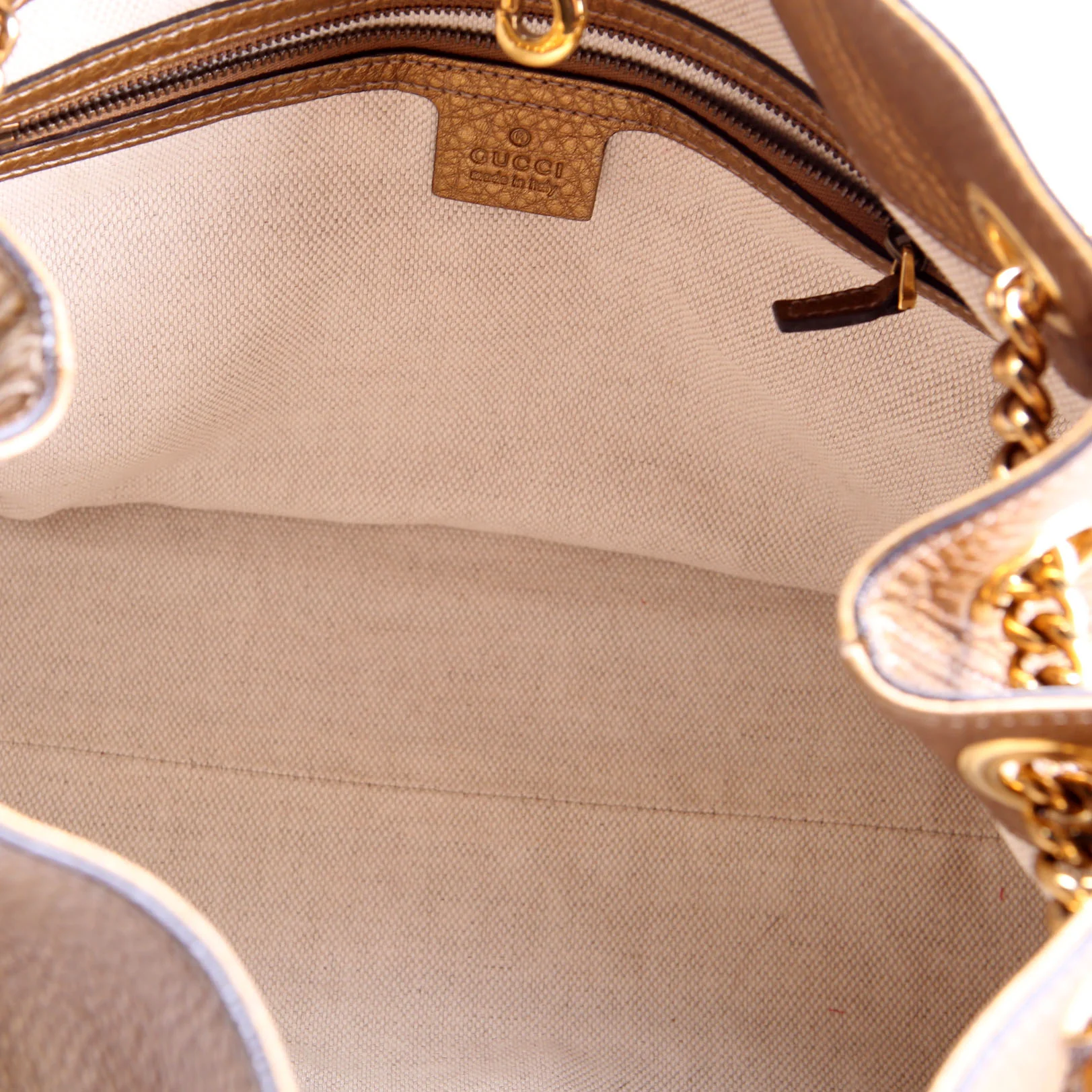 308982 Soho Leather Shoulder Medium Gold - Image 10