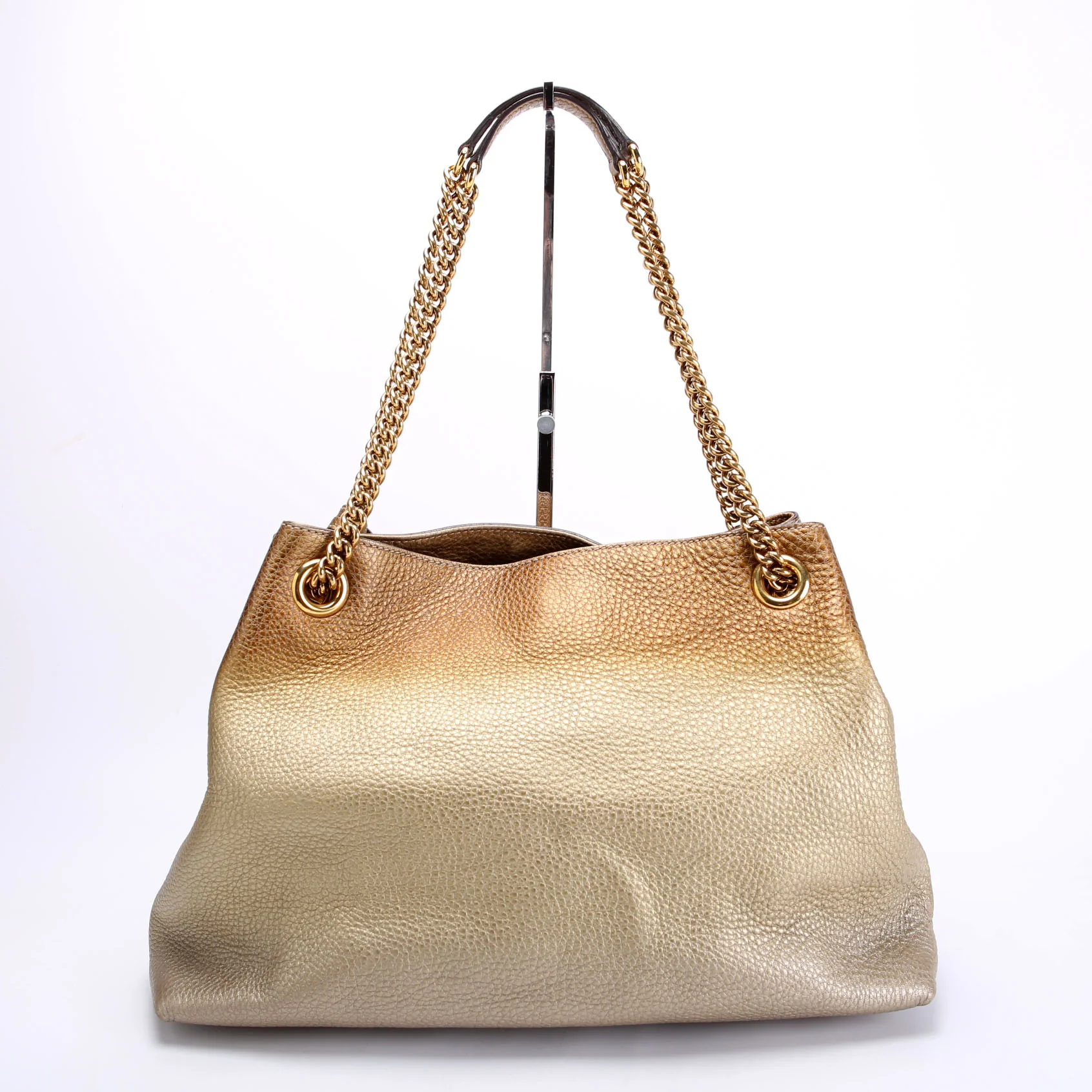 308982 Soho Leather Shoulder Medium Gold - Image 3