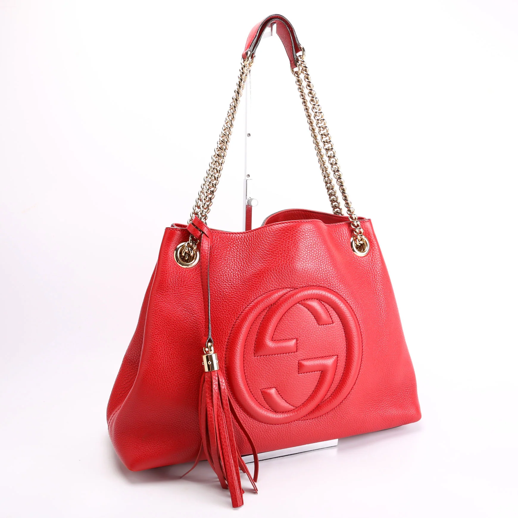 308982 Soho Leather Shoulder Medium Red - Image 2