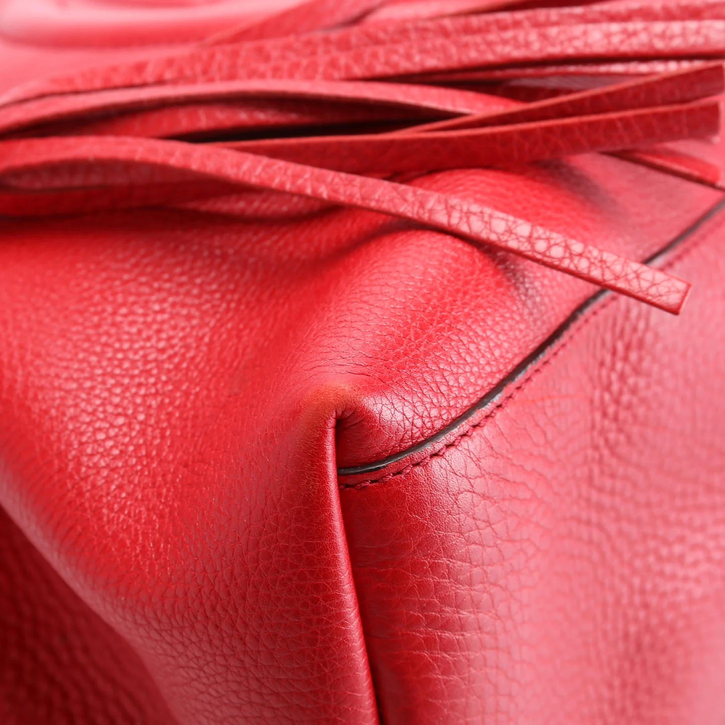 308982 Soho Leather Shoulder Medium Red - Image 5