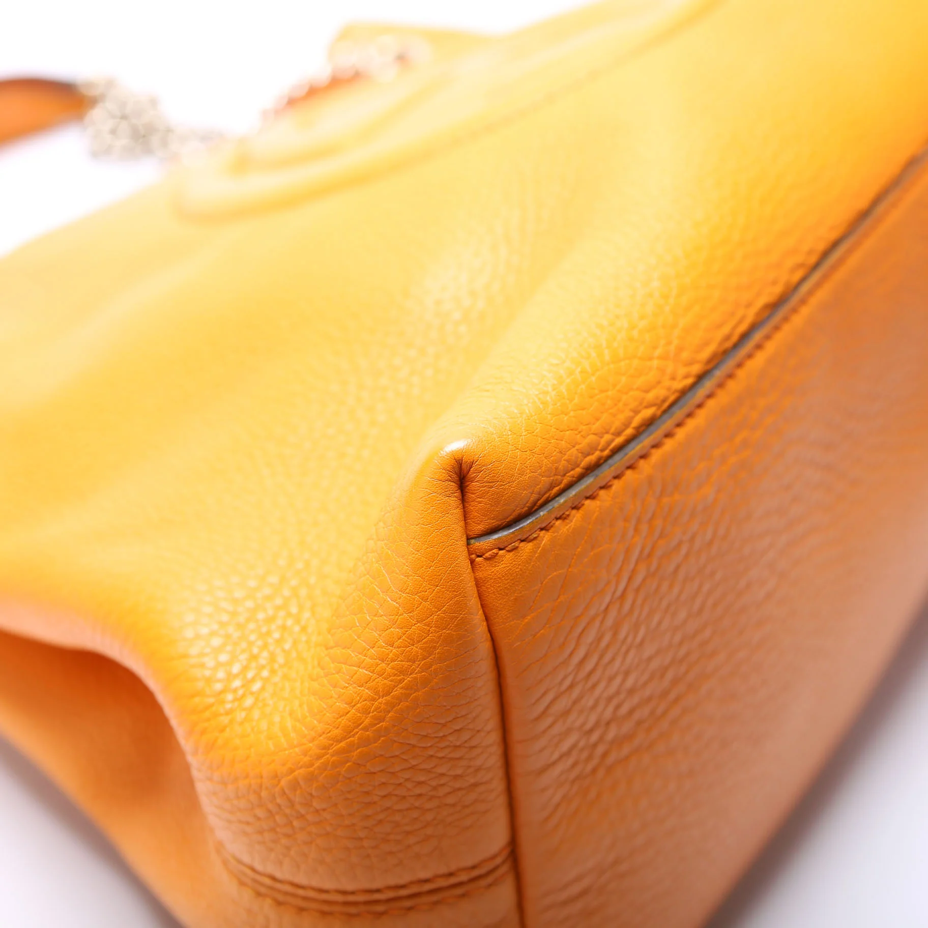 308982 Soho Leather Shoulder Medium Tangerine - Image 5