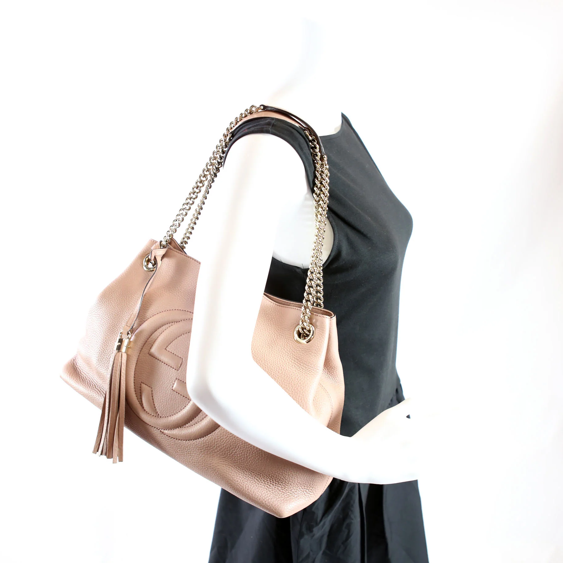 308982 Soho Leather Shoulder Medium Tan - Image 12