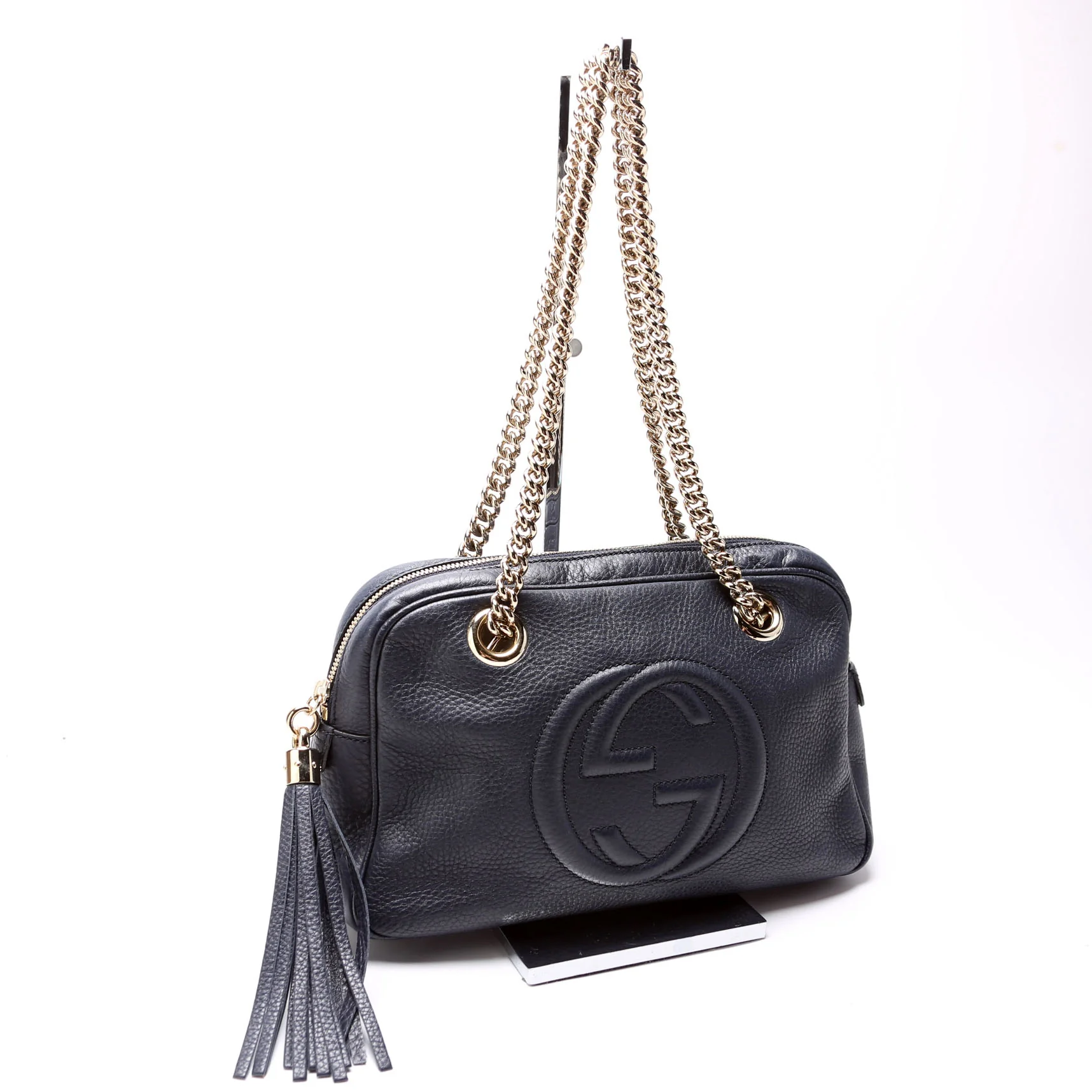 308983 Soho Chain Shoulder Bag Navy - Image 2