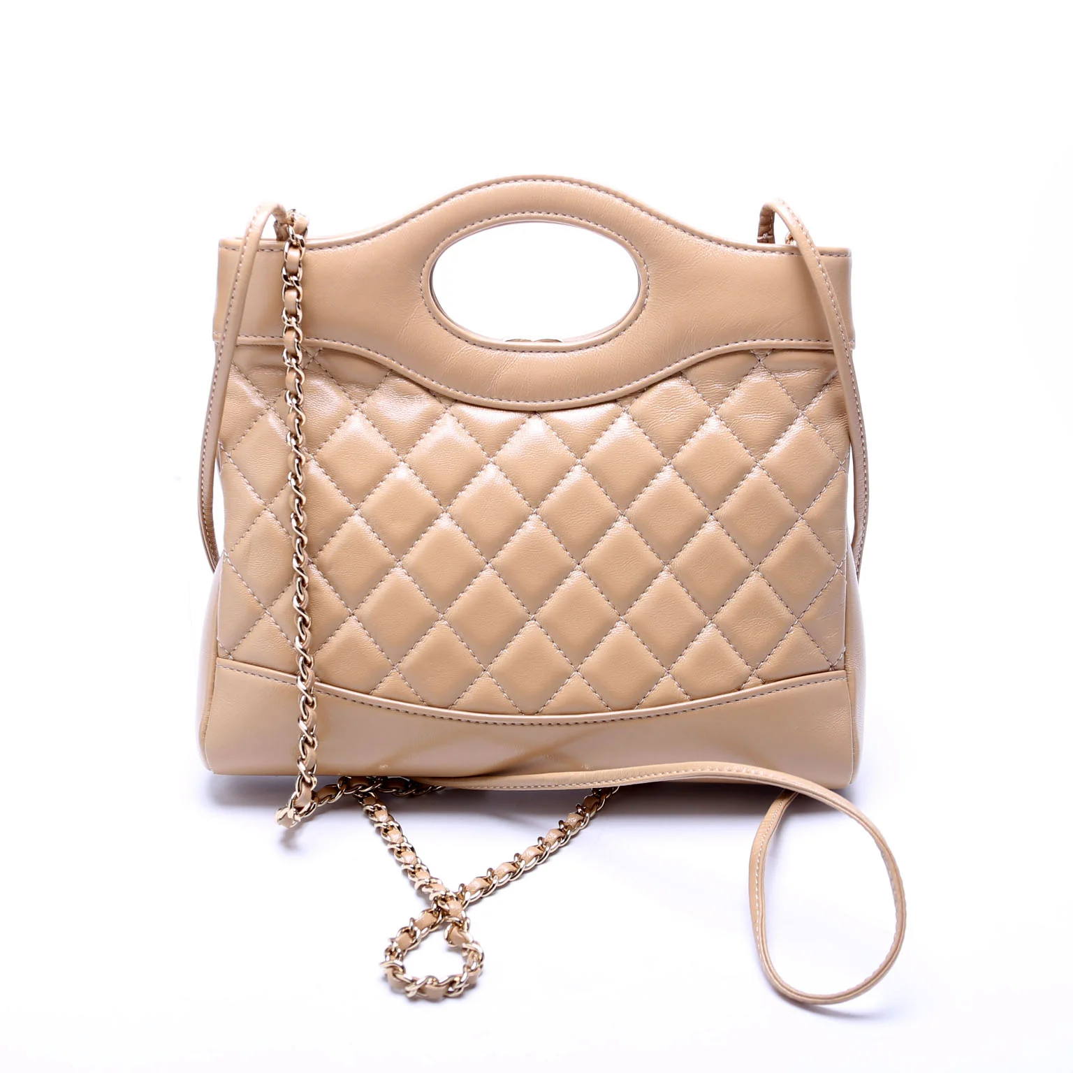 31 Mini Shopping Bag Shiny Calfskin Tan - Image 3