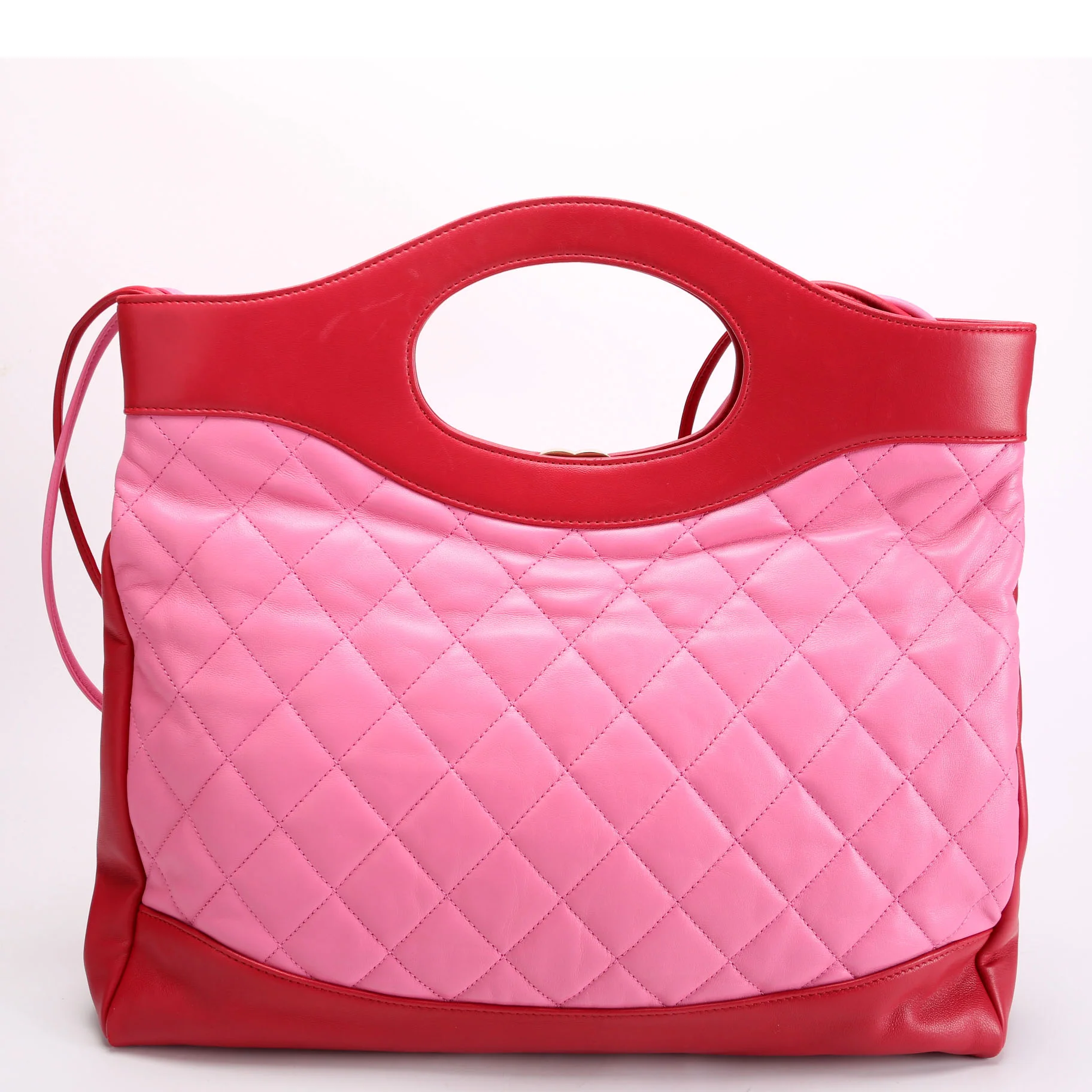 31 Shopping Bag Large Lambskin 26M Pink/Red - Image 3