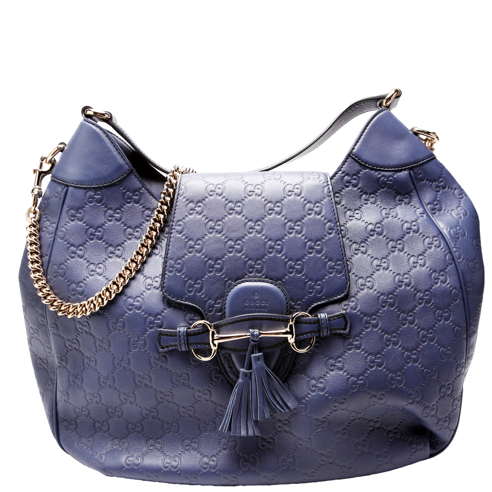 322226 Emily Leather Hobo Blue