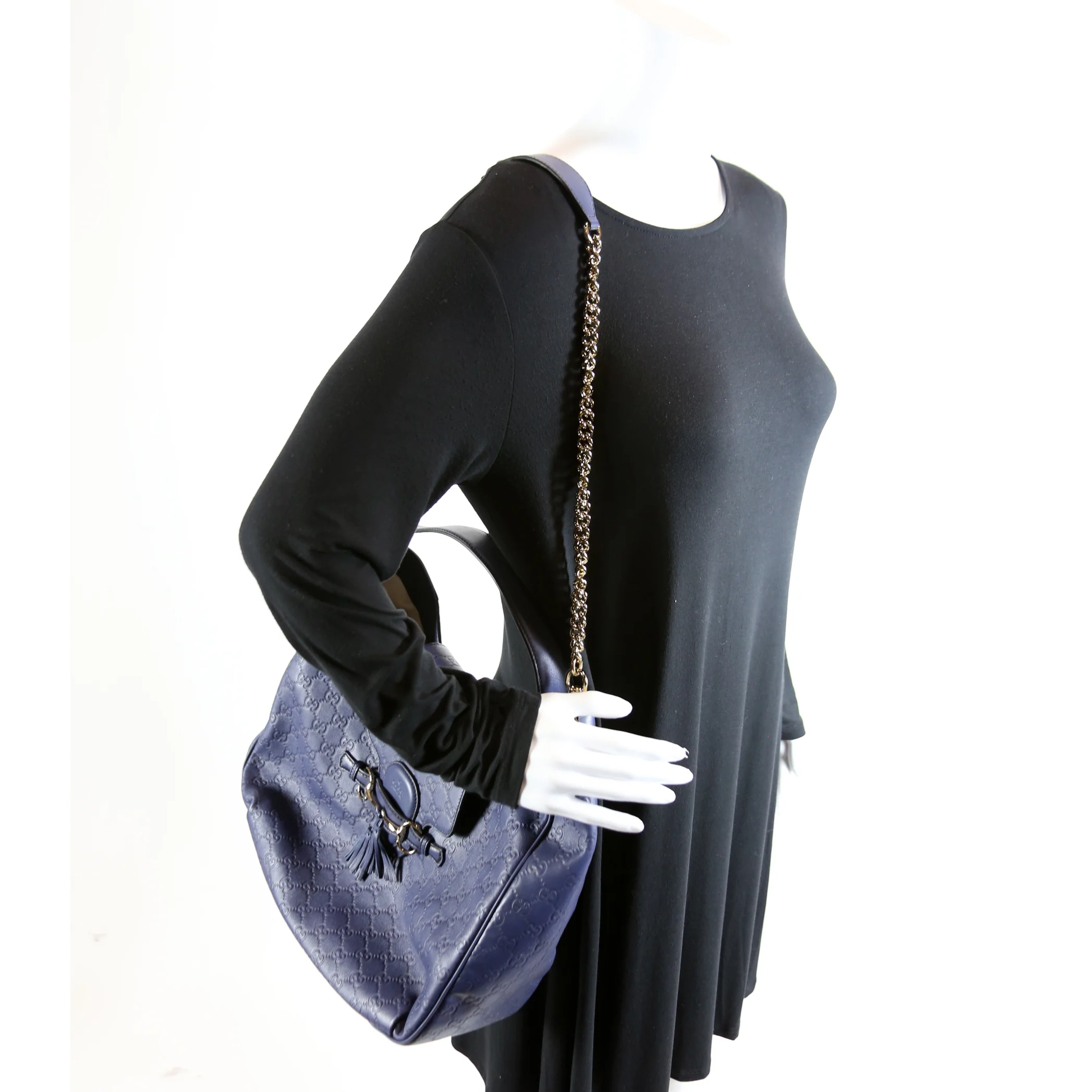 322226 Emily Leather Hobo Blue - Image 11