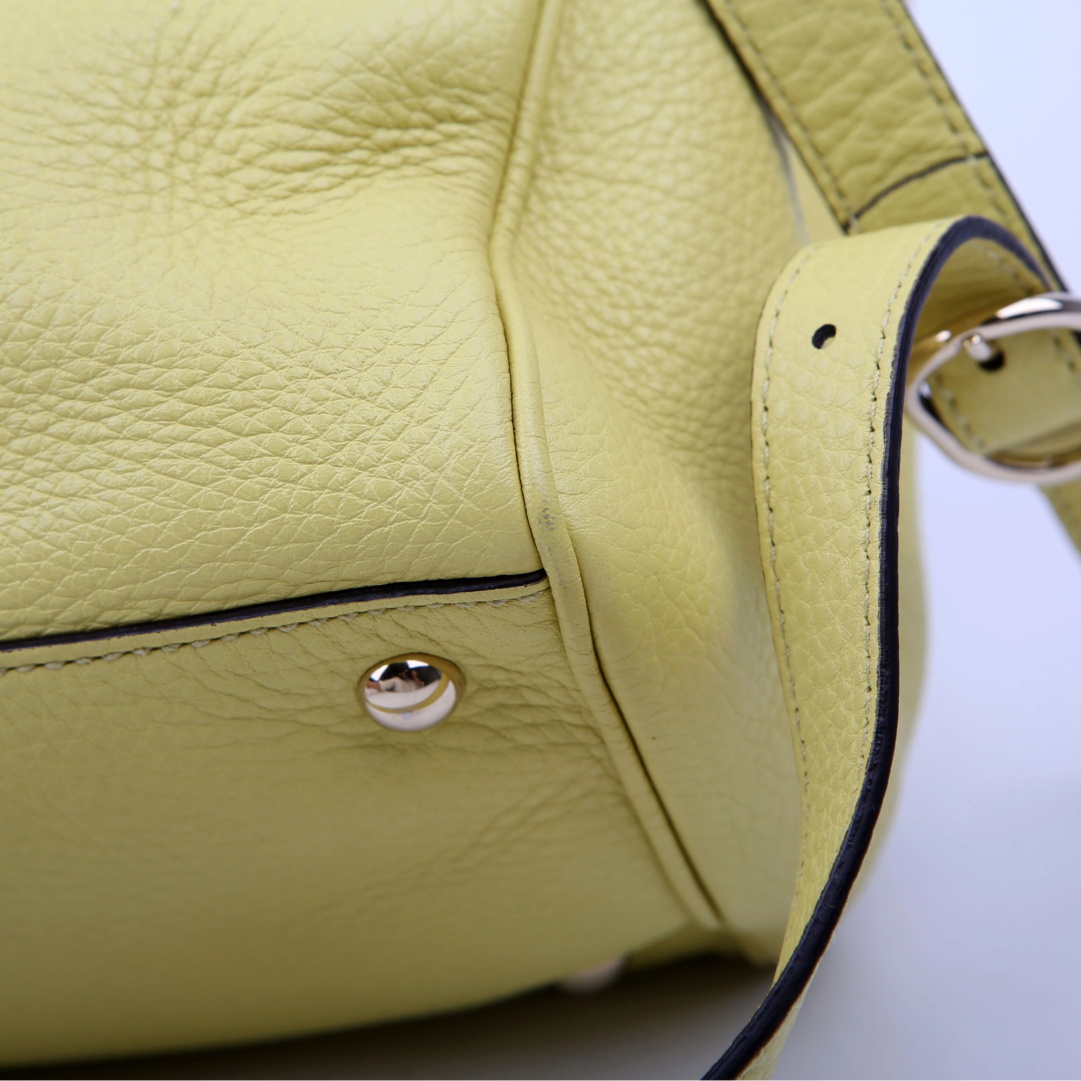 323660 Leather Bamboo Shopper Medium Yellow - Image 8