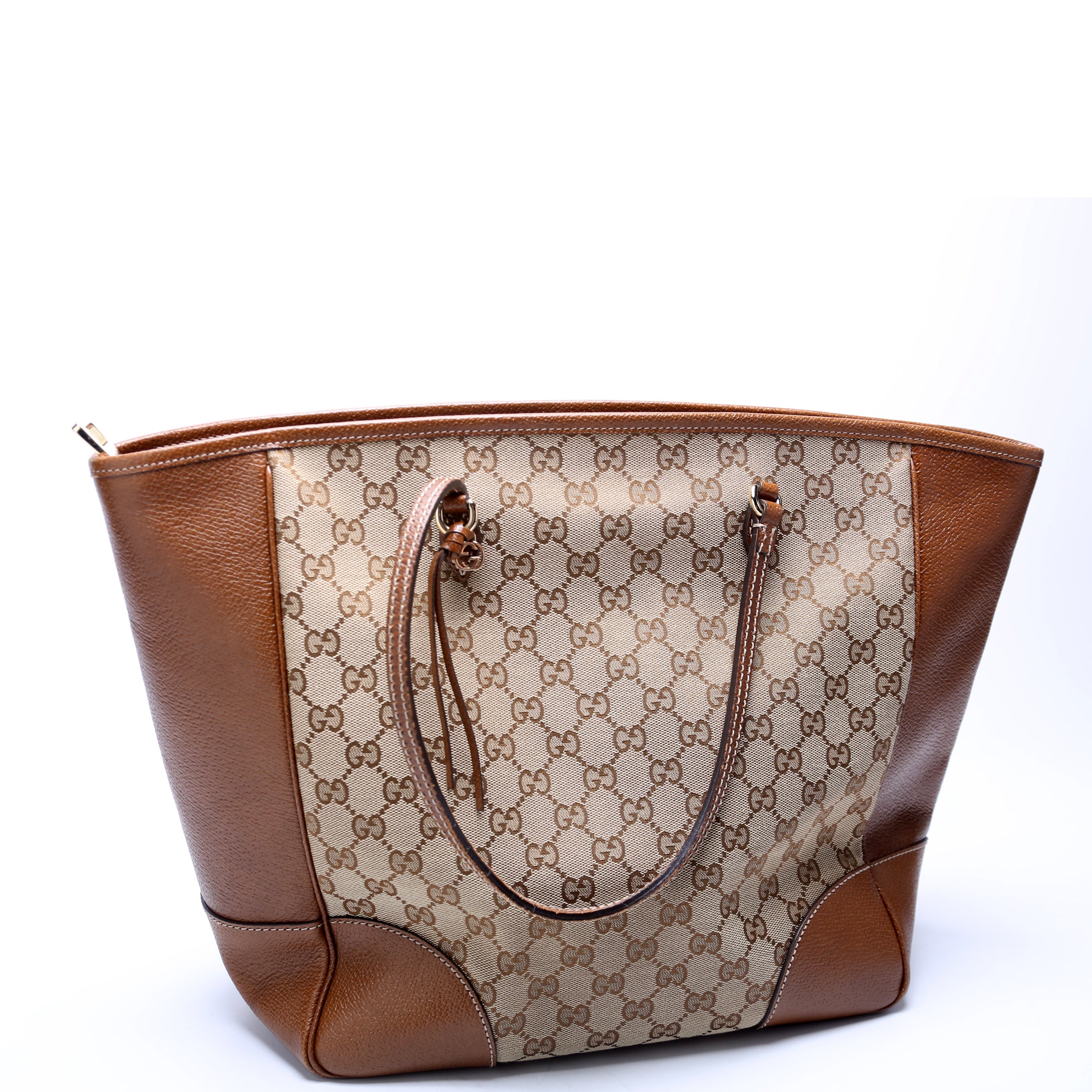 323671 GG Canvas Bree Zip Tote Medium Brown - Image 2