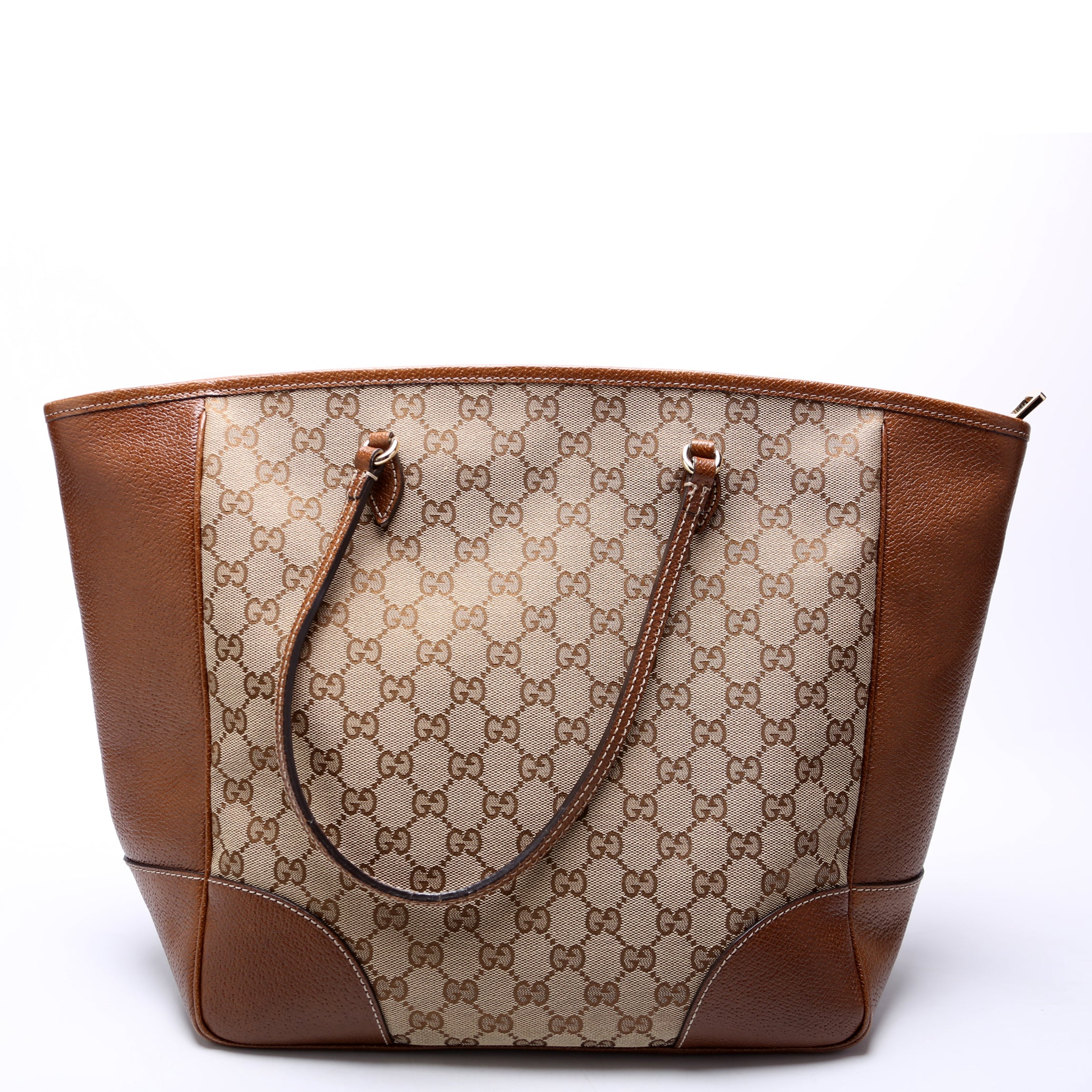 323671 GG Canvas Bree Zip Tote Medium Brown - Image 3