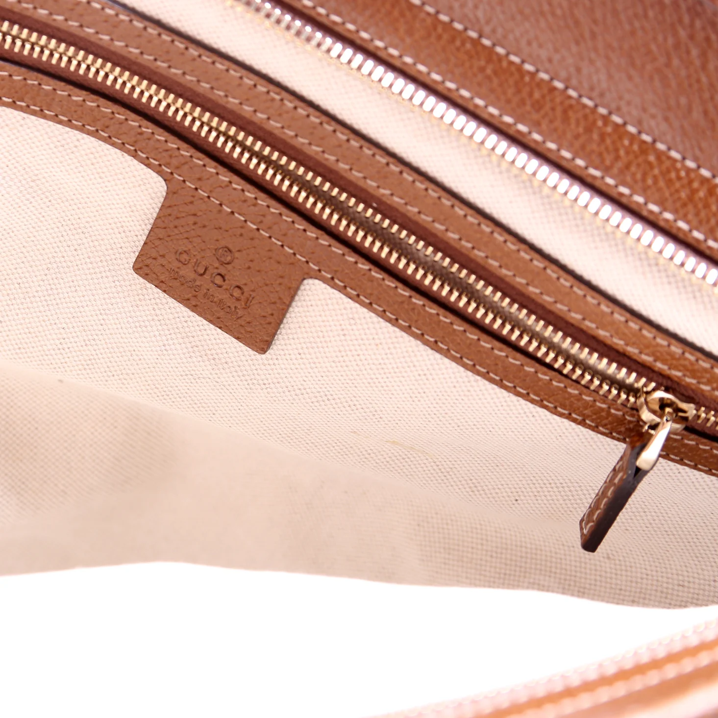 323671 GG Canvas Bree Zip Tote Medium Brown - Image 8