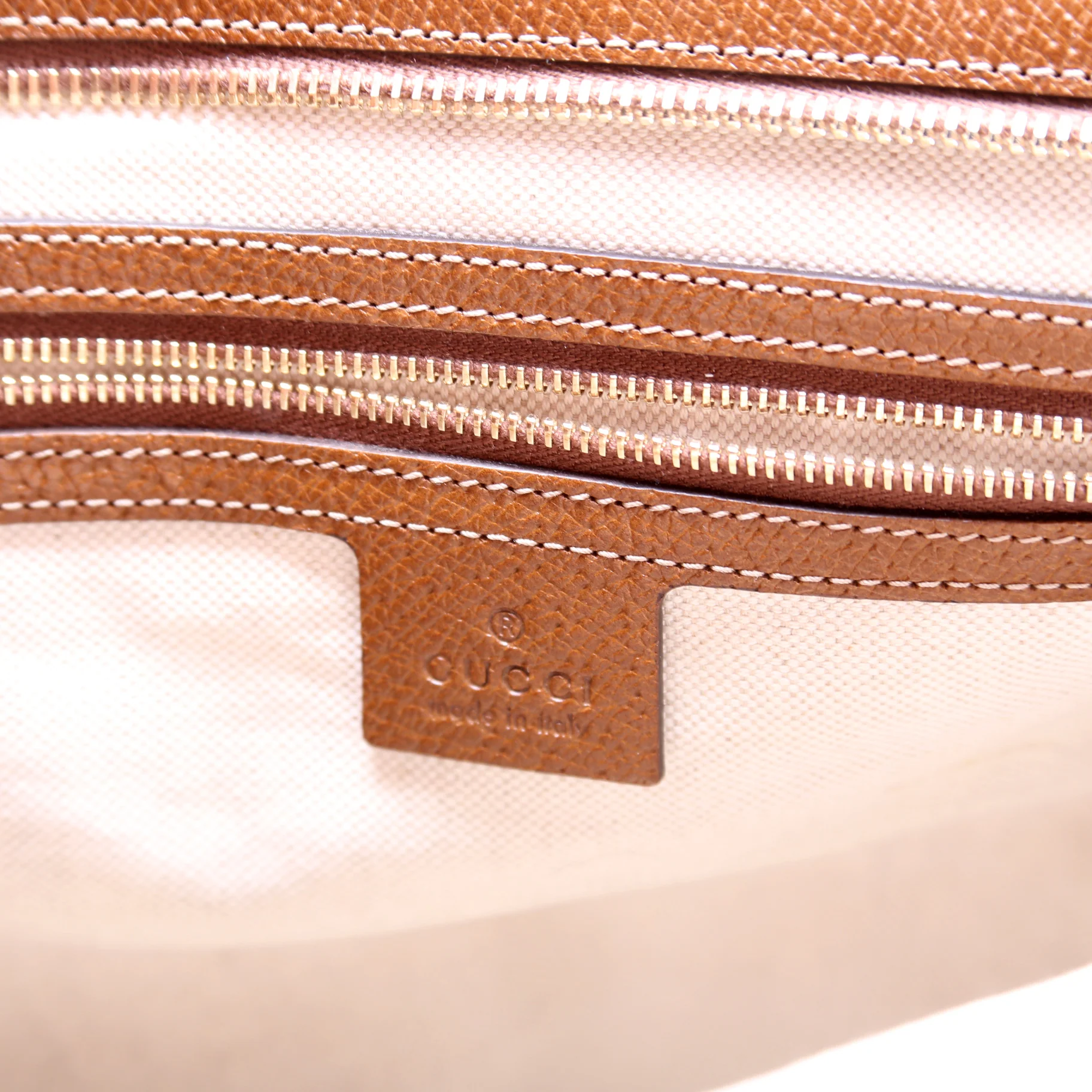 323671 GG Canvas Bree Zip Tote Medium Brown - Image 9