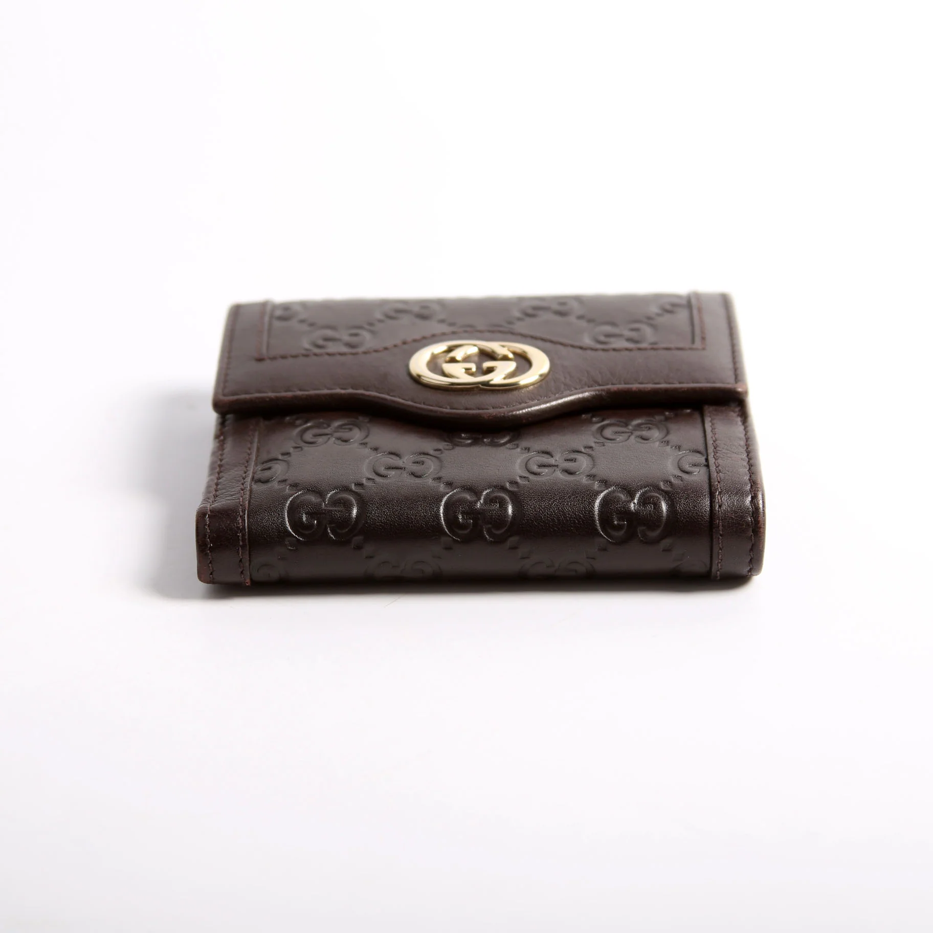 334457 Guccissima French Flap Wallet Brown - Image 3