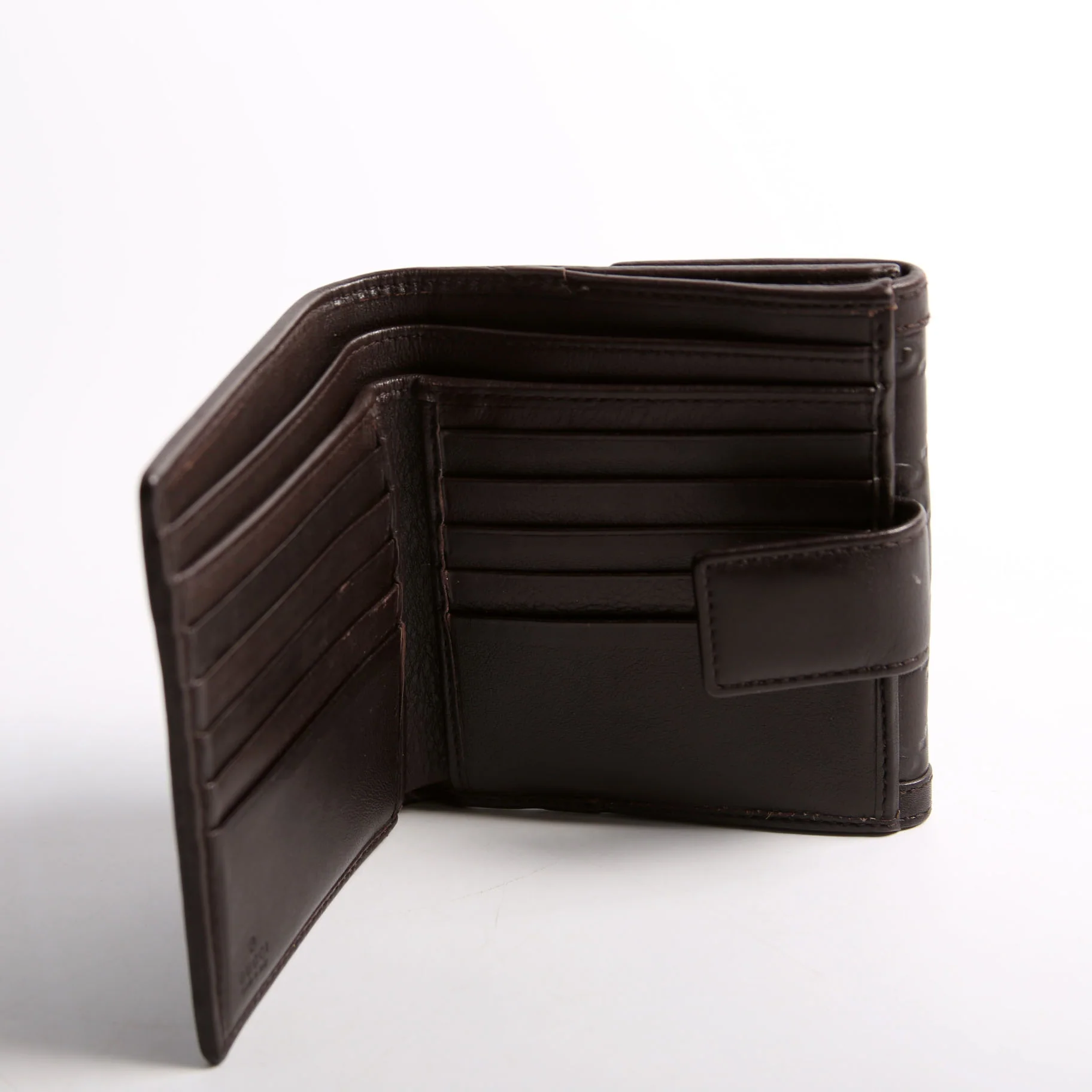 334457 Guccissima French Flap Wallet Brown - Image 7