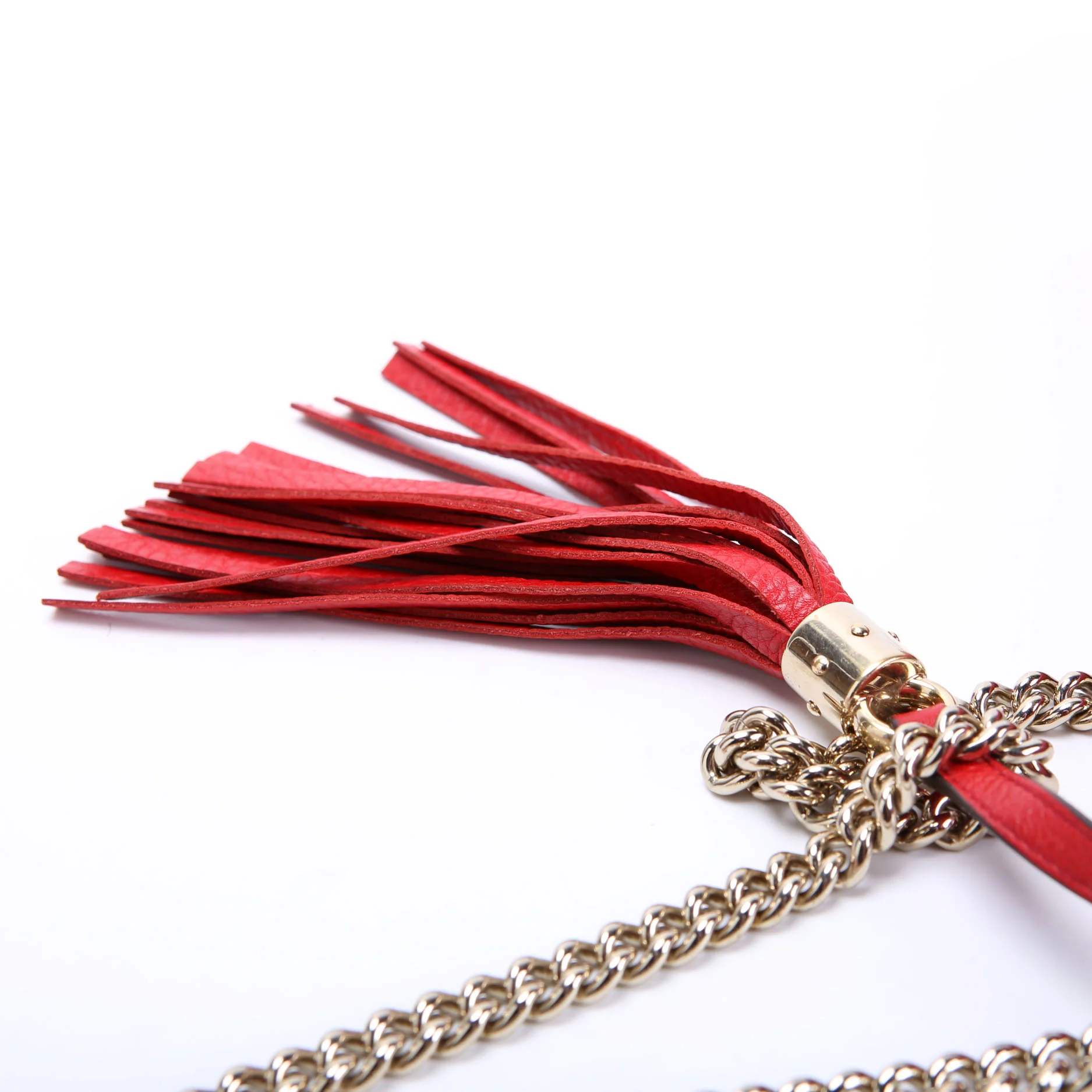 336752 Soho Chain Tassel Flap Red - Image 7