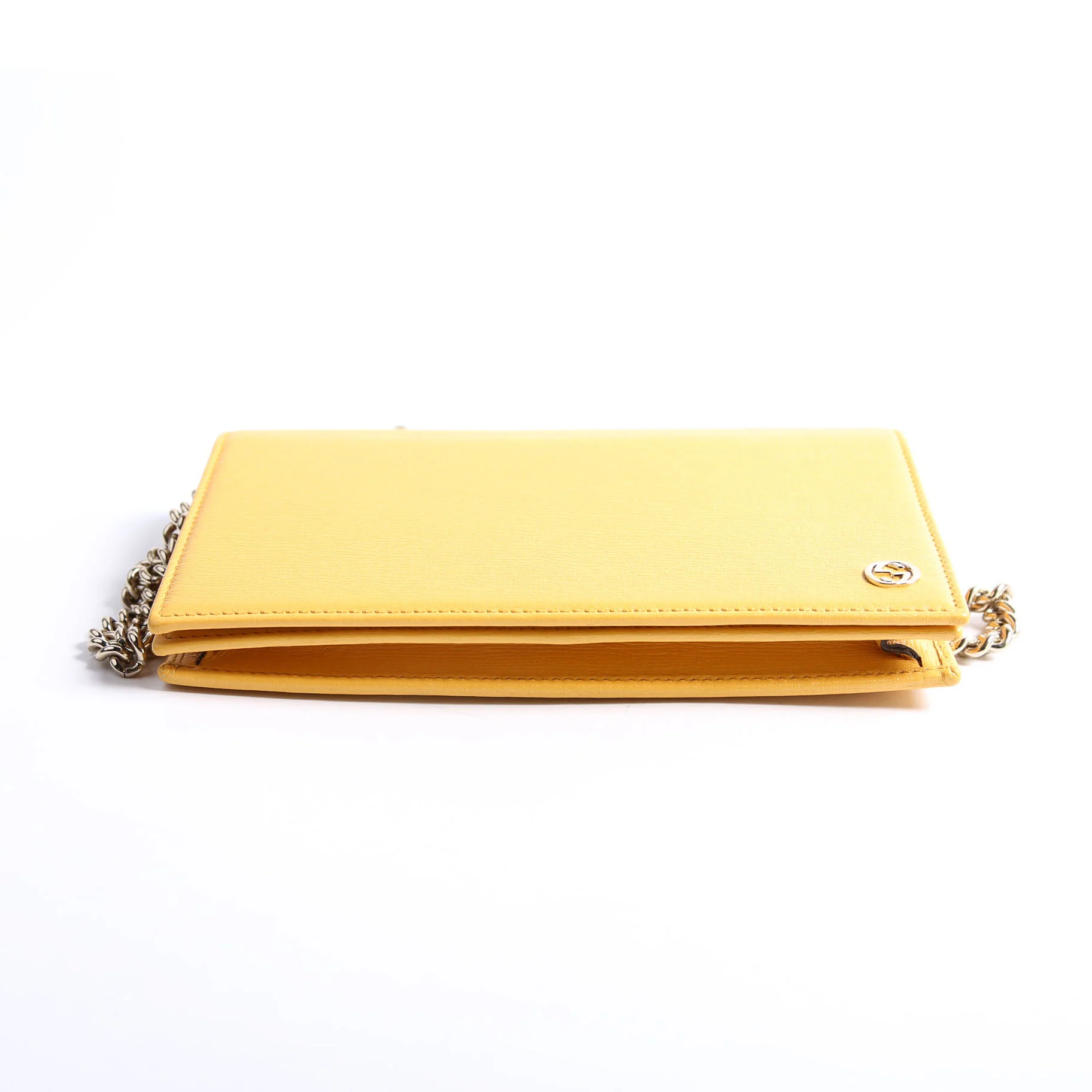354697 Interlocking GG Chain Wallet Yellow - Image 5