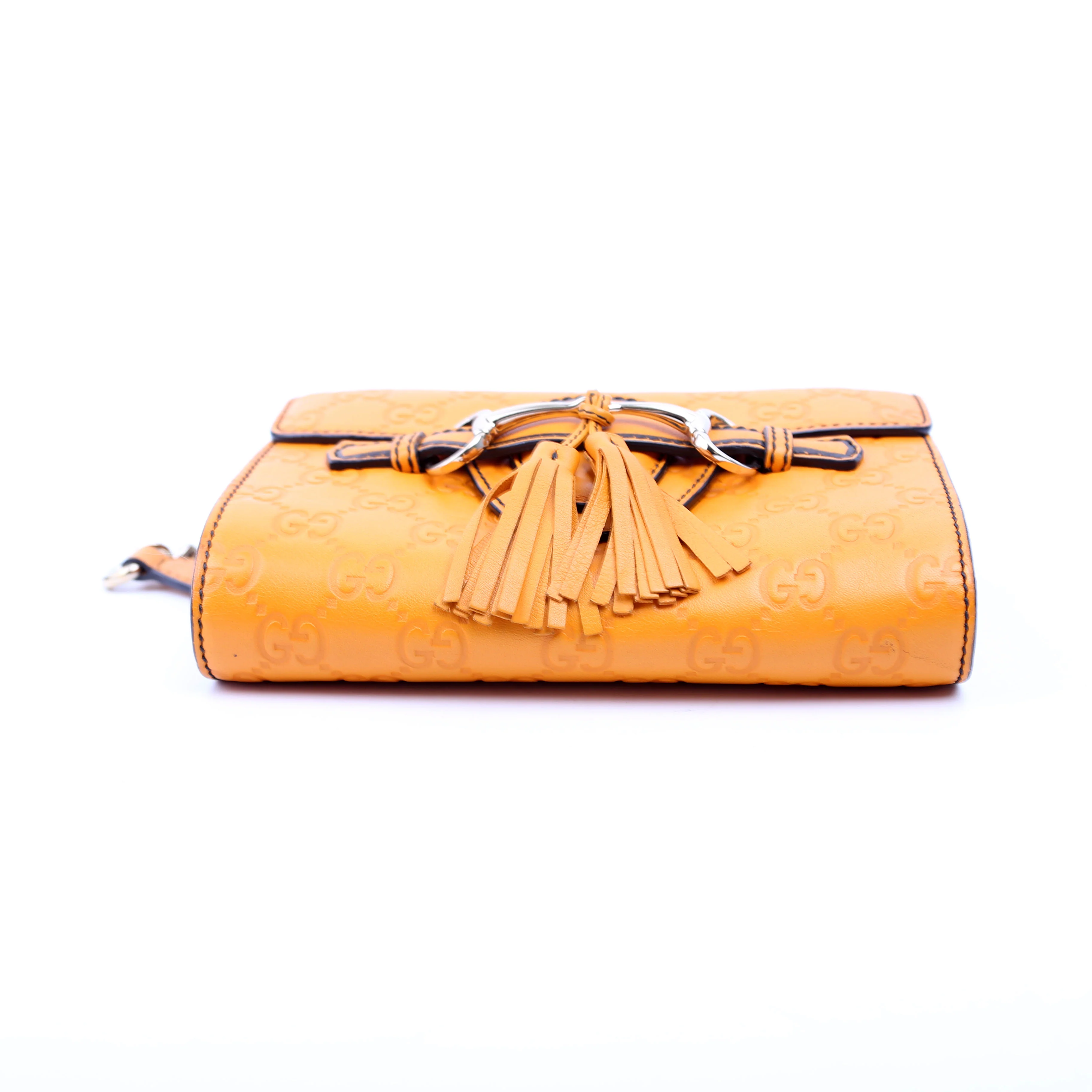 369622 Guccissima Mini Emily Shoulder Orange - Image 5