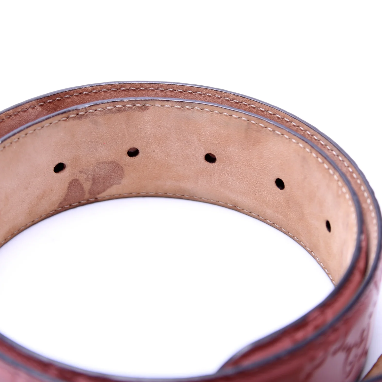370543 Interlocking GG Smooth Leather Belt Size 75/30 Pink - Image 3