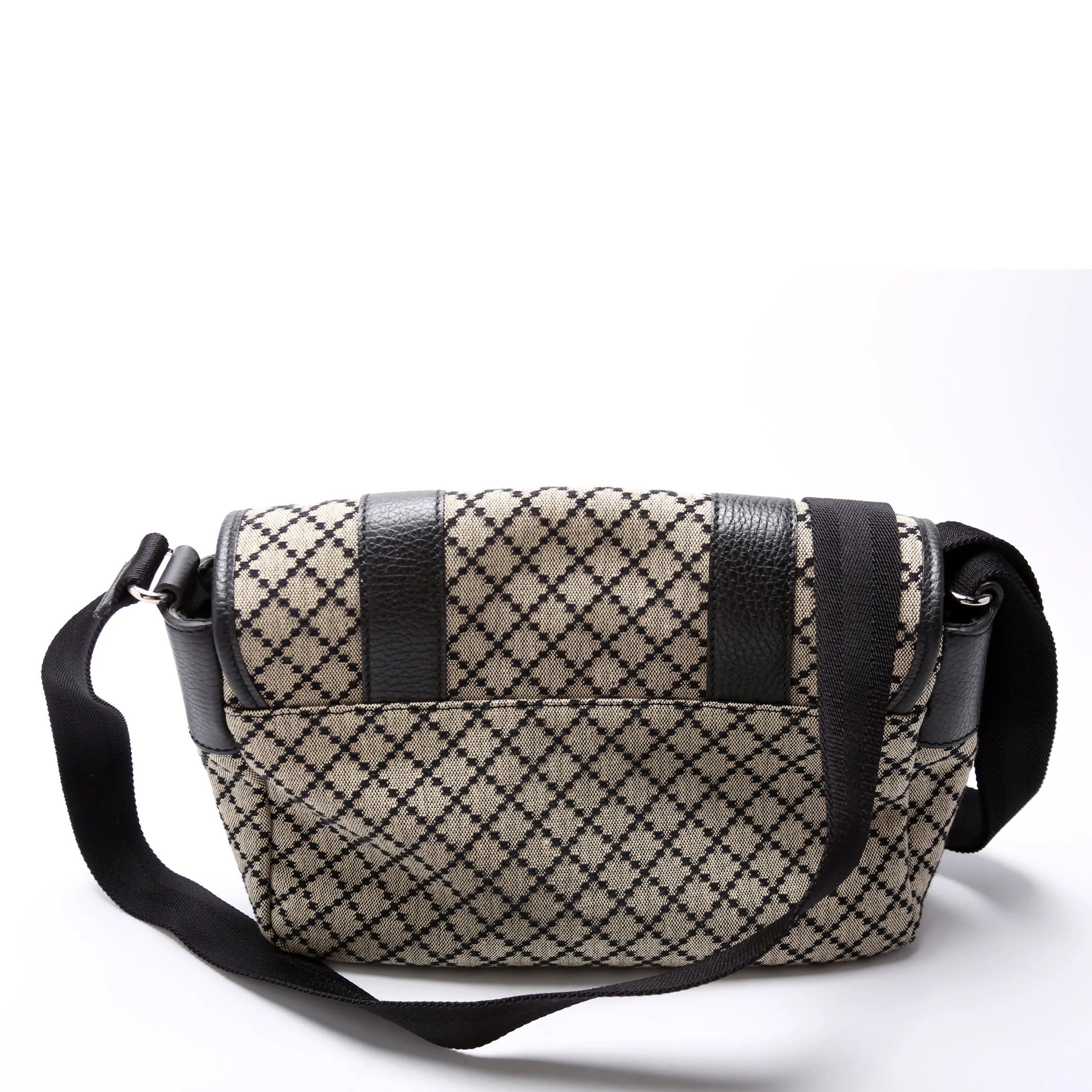 374429 Diamante Canvas Double Buckle Flap Small Messenger - Image 3