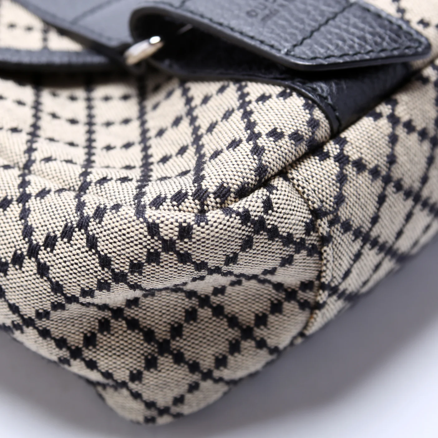 374429 Diamante Canvas Double Buckle Flap Small Messenger - Image 5