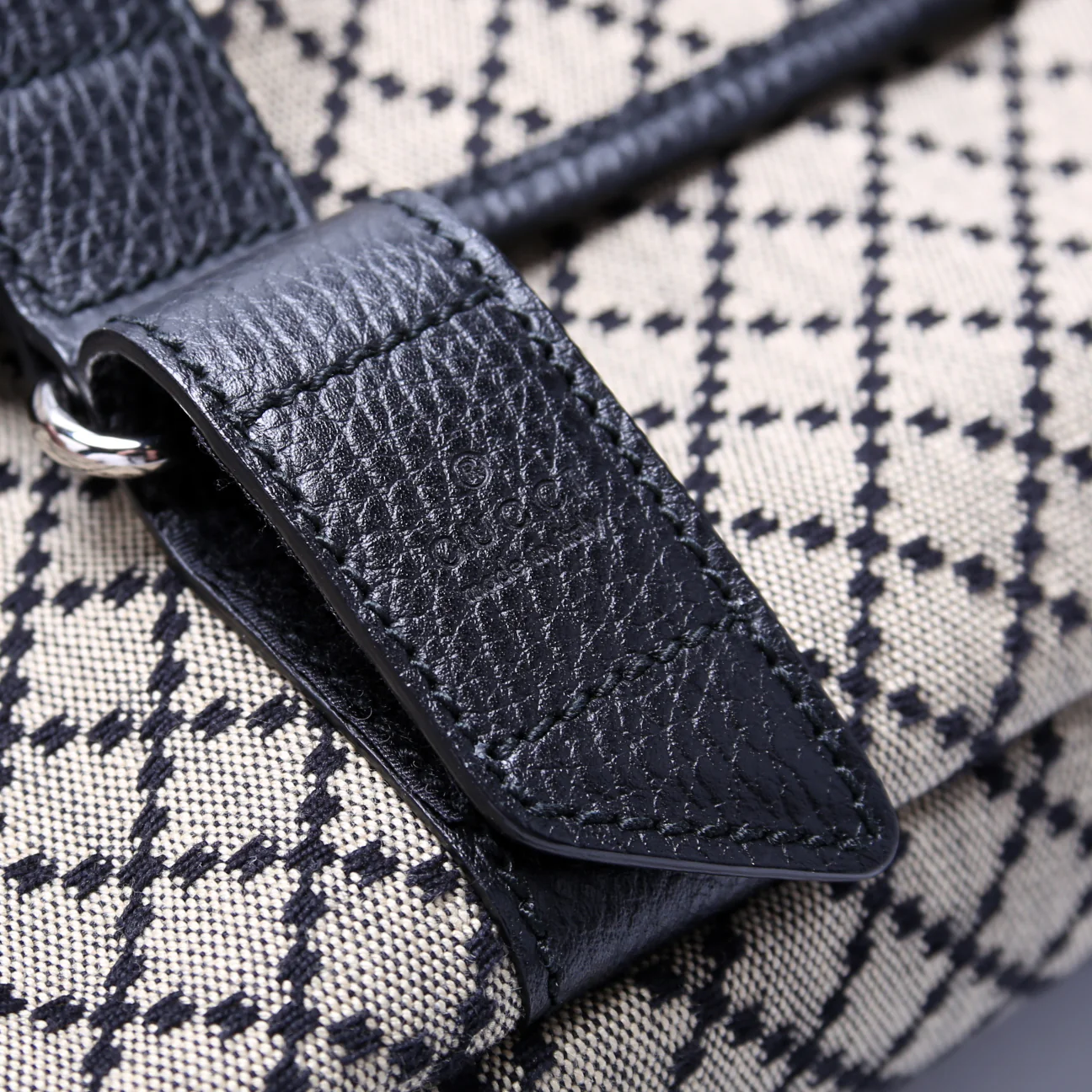 374429 Diamante Canvas Double Buckle Flap Small Messenger - Image 7