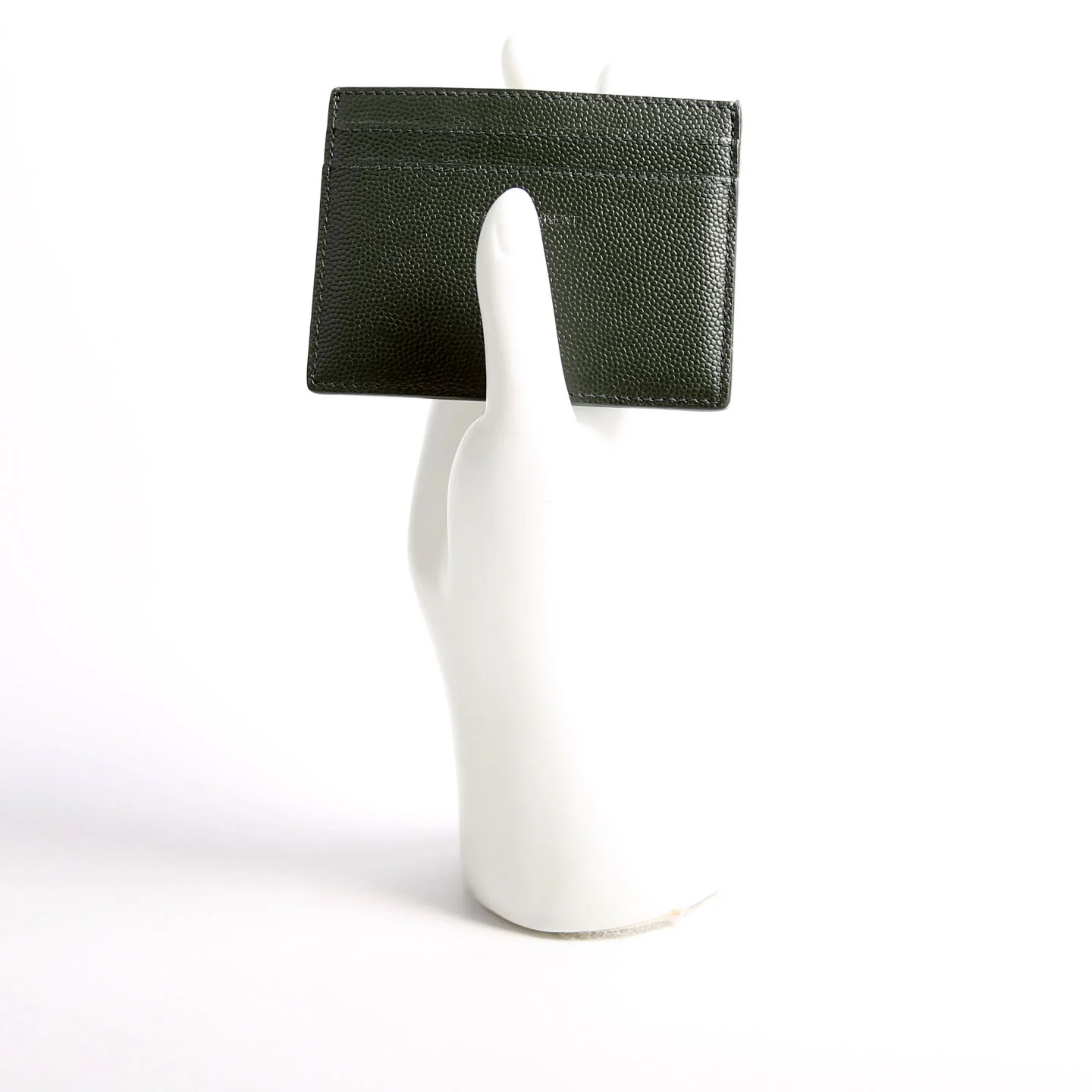 375946 Paris Grain Leather Card Holder Green - Image 11