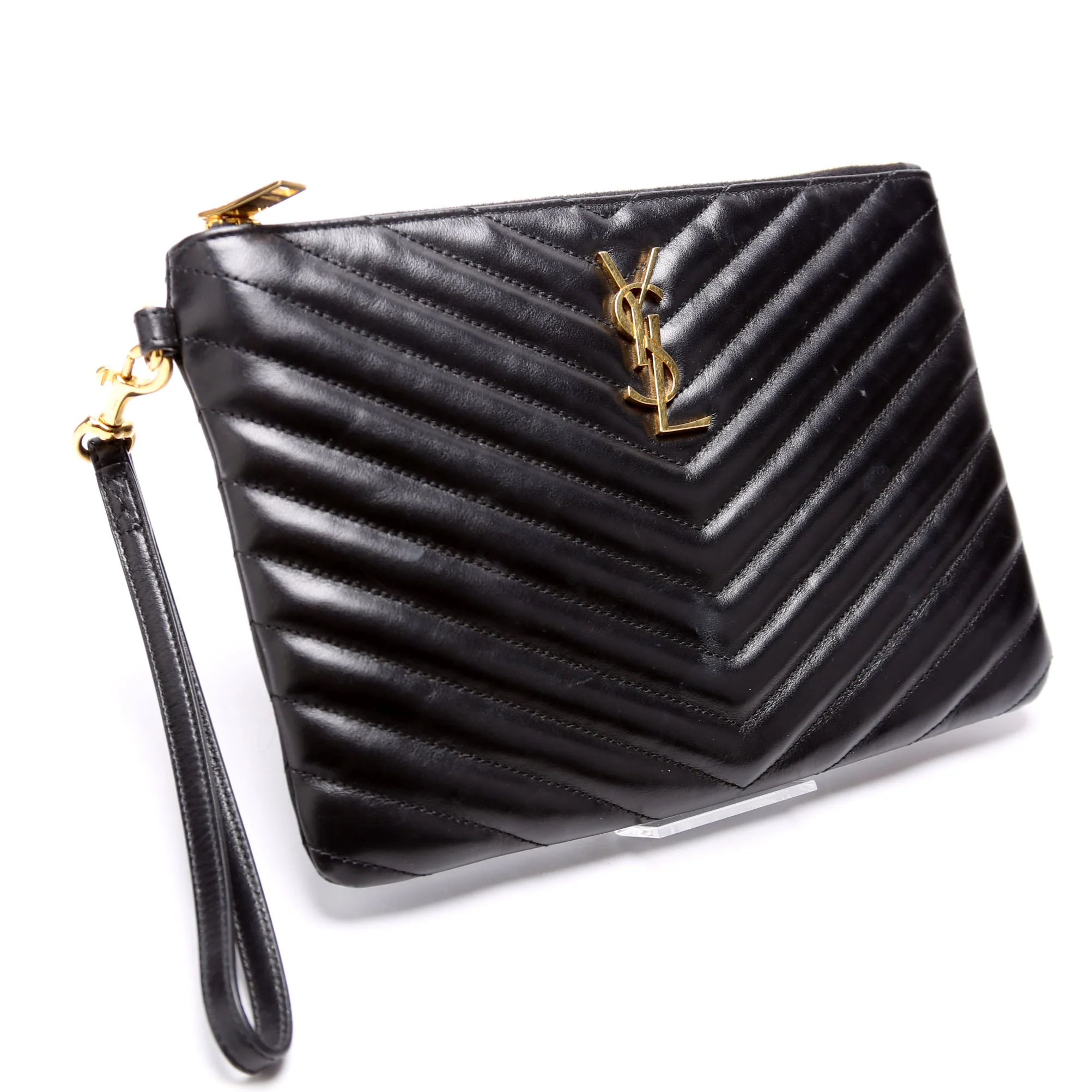 379039 A5 Matelasse Pouch Black