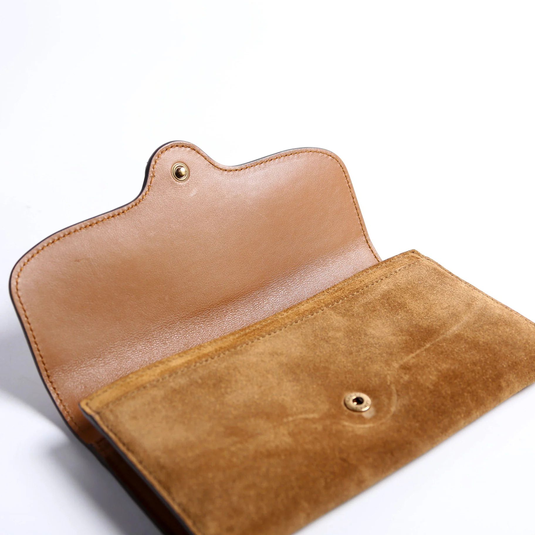 382274 Horsebit Suede Long Wallet Brown - Image 7