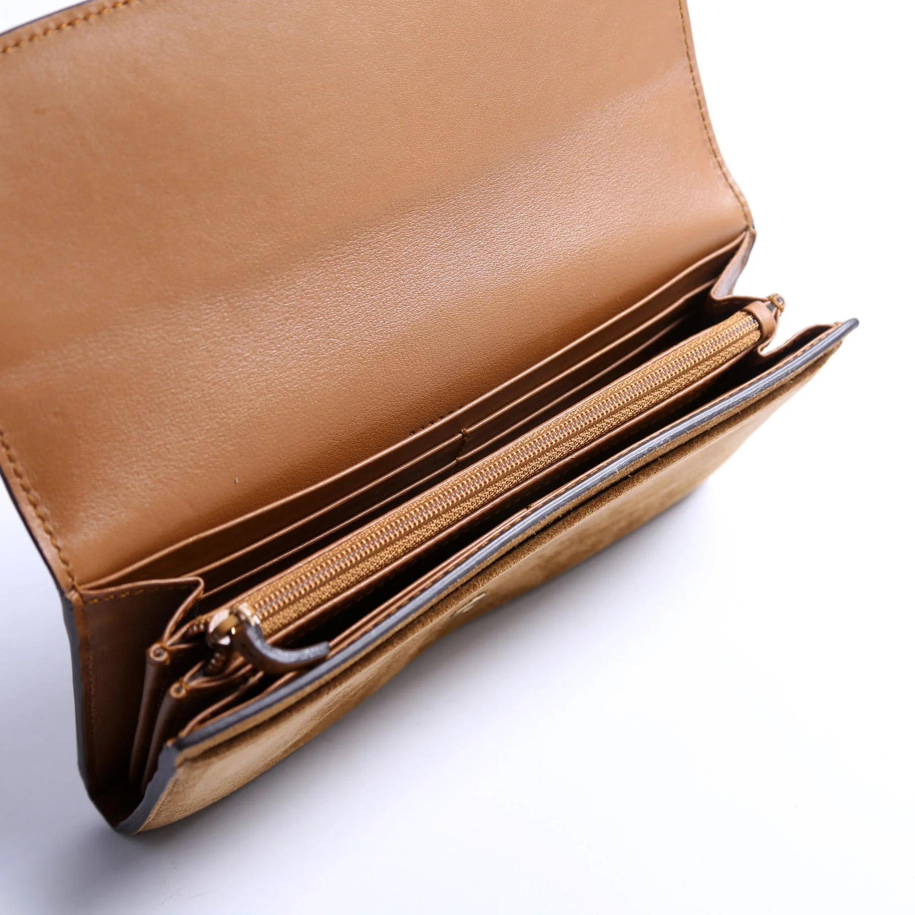 382274 Horsebit Suede Long Wallet Brown - Image 8