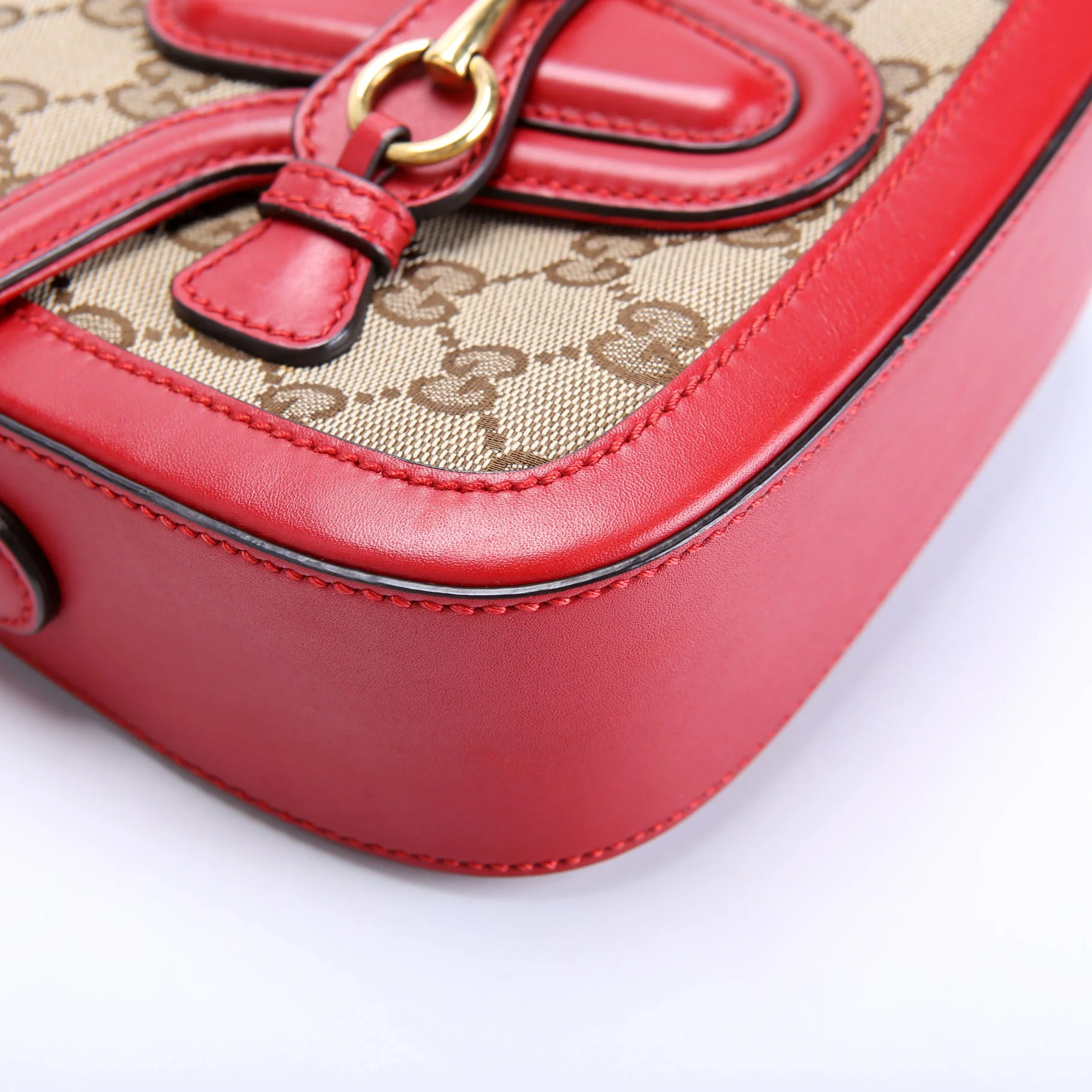 384821 GG Canvas Lady Web Small Shoulder Bag Red - Image 5
