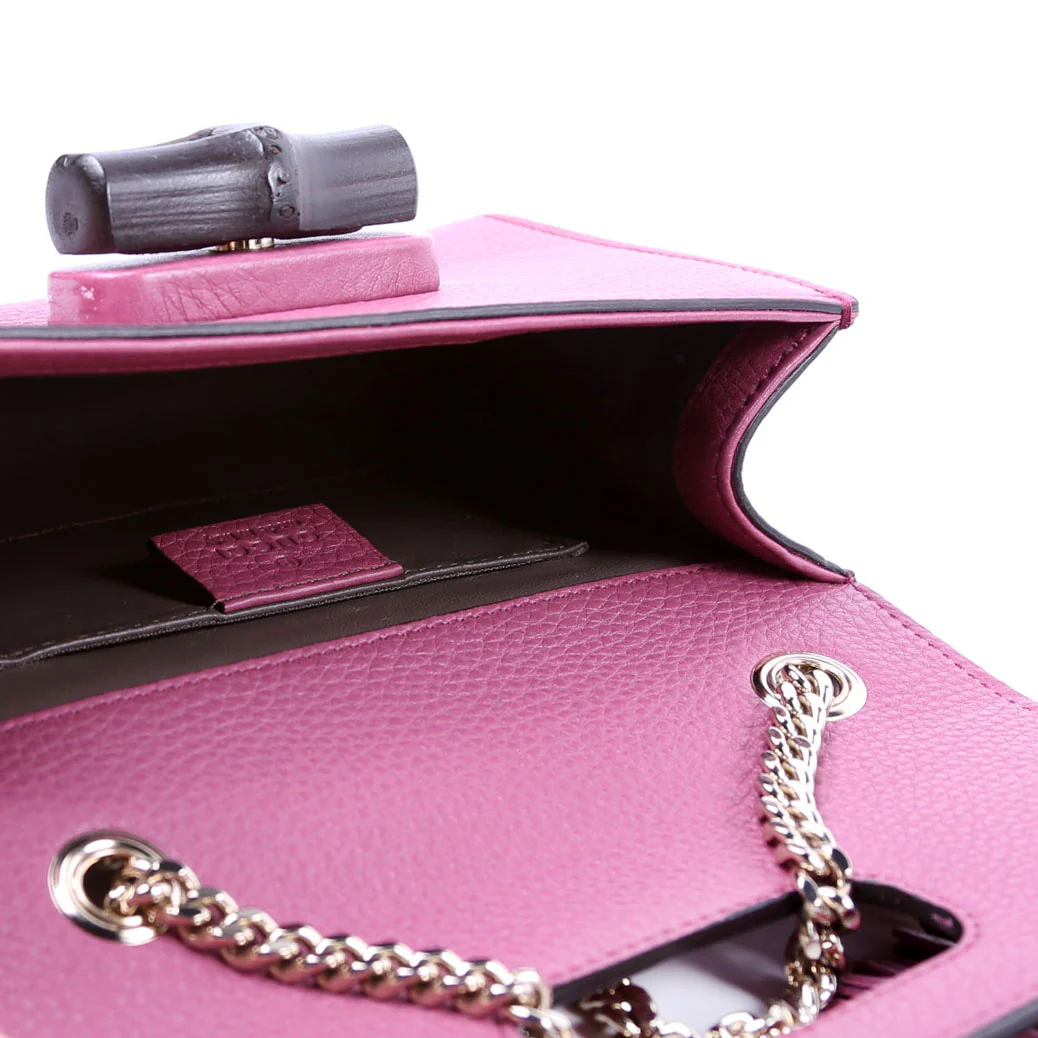 387612 Miss Bamboo Tassel Chain Bag Purple - Image 10