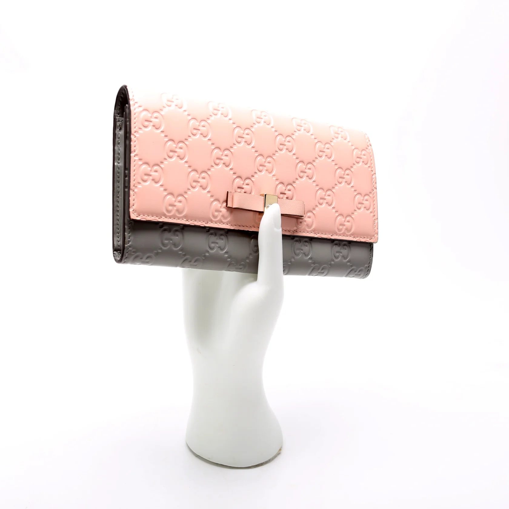388679 Ribbon Long Wallet Guccisima Pink/Gray - Image 8