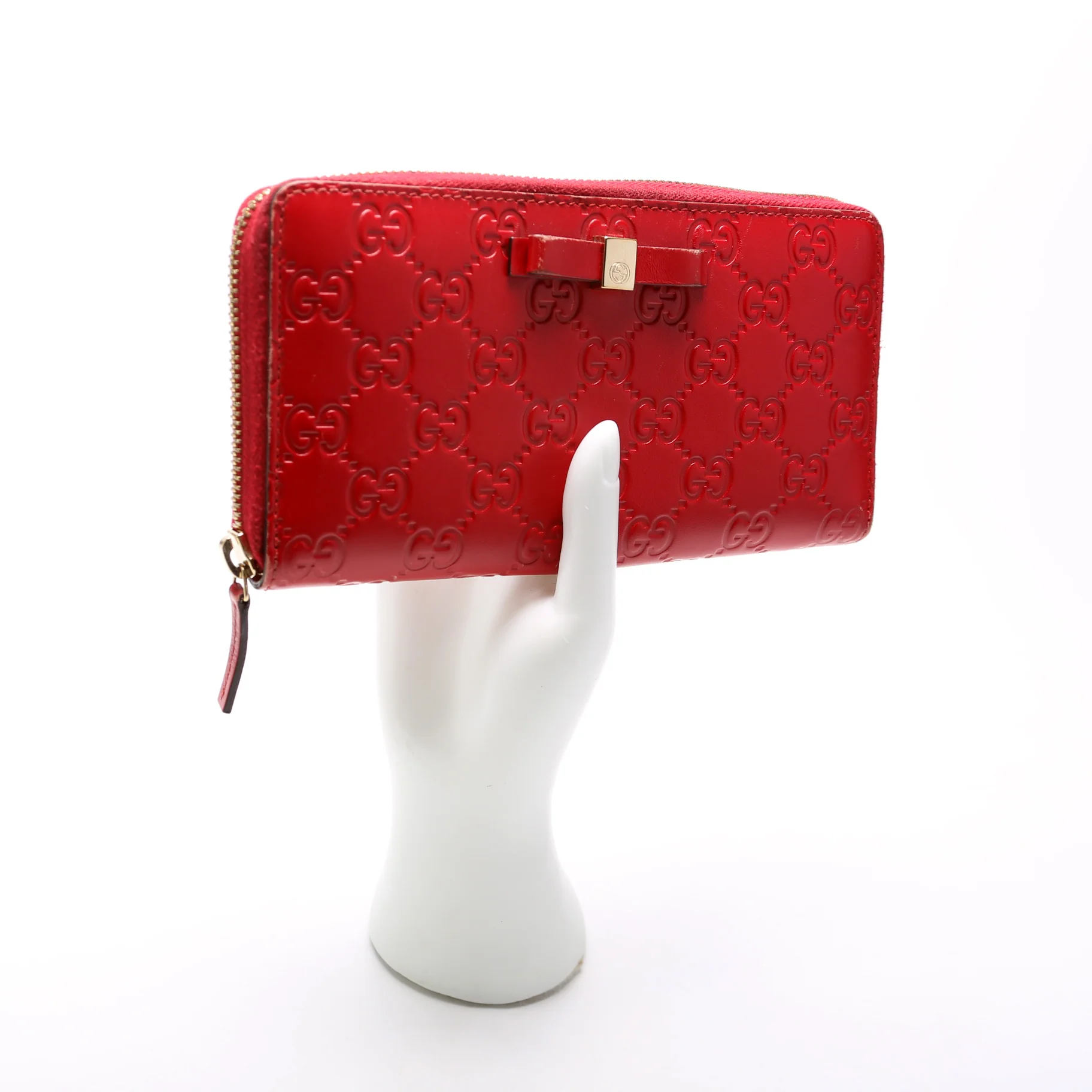 388680 Bow Zip Around Wallet Guccissima - Image 10