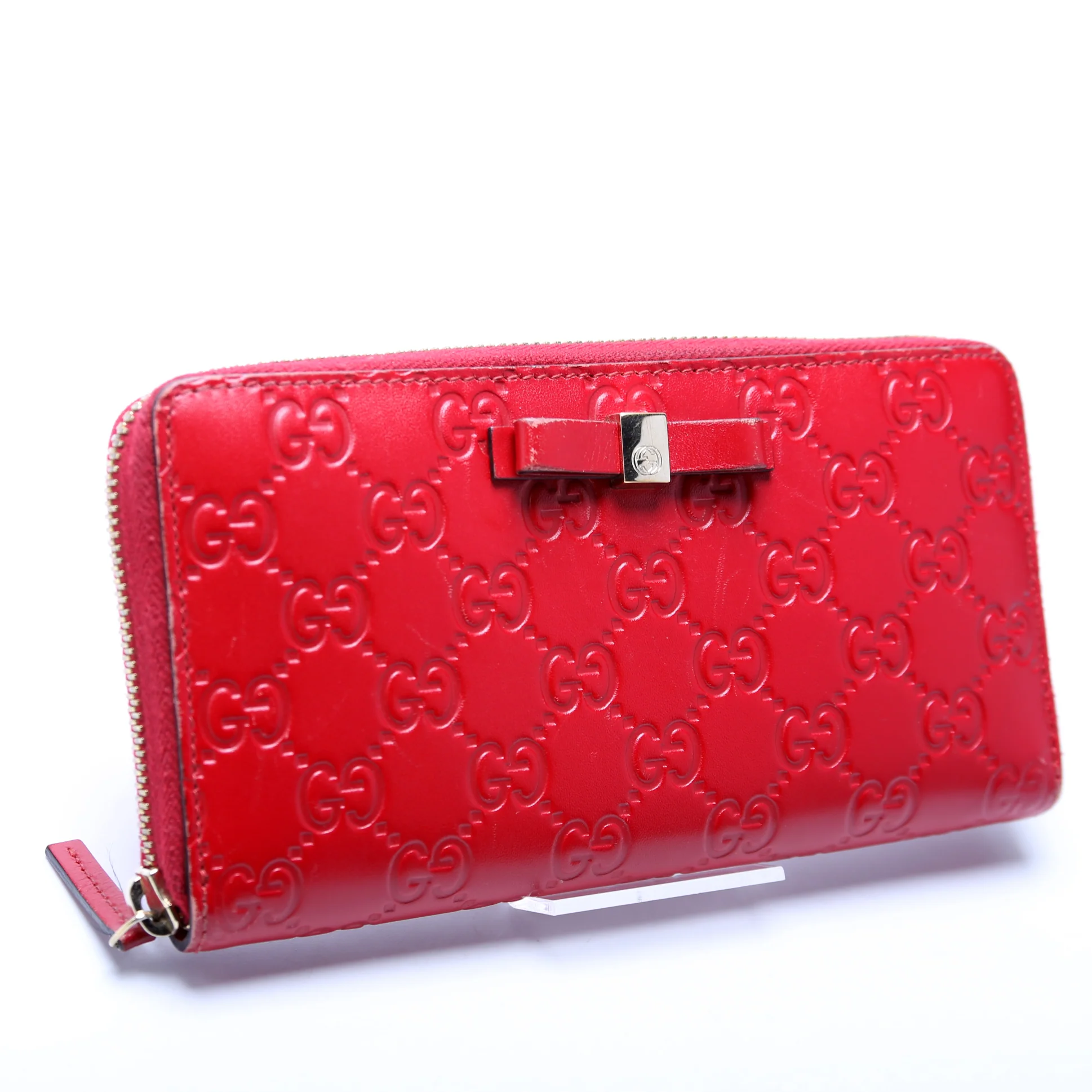 388680 Bow Zip Around Wallet Guccissima - Image 2