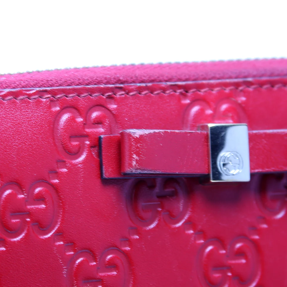 388680 Bow Zip Around Wallet Guccissima - Image 5