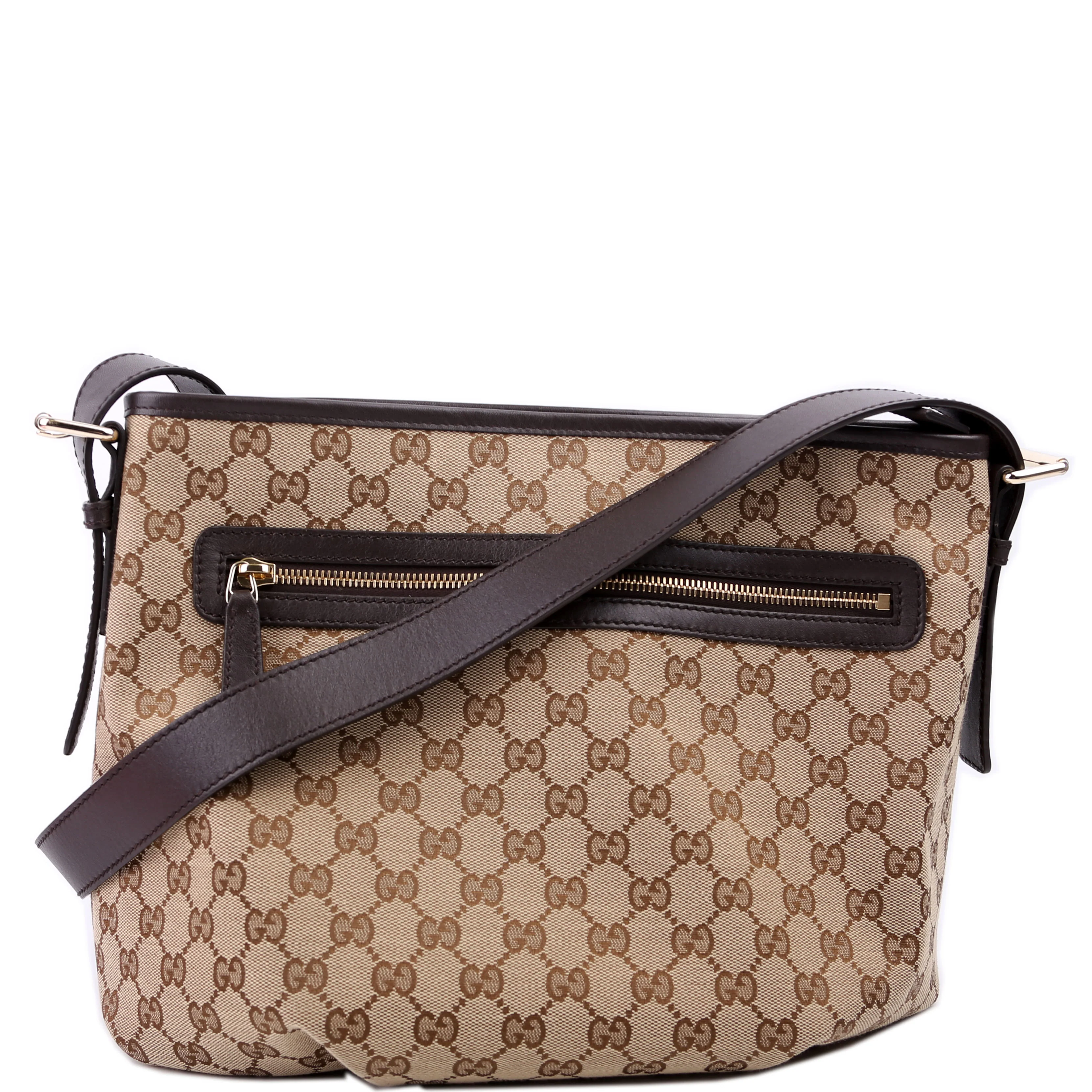 388930 GG Canvas Shoulder Bag Brown