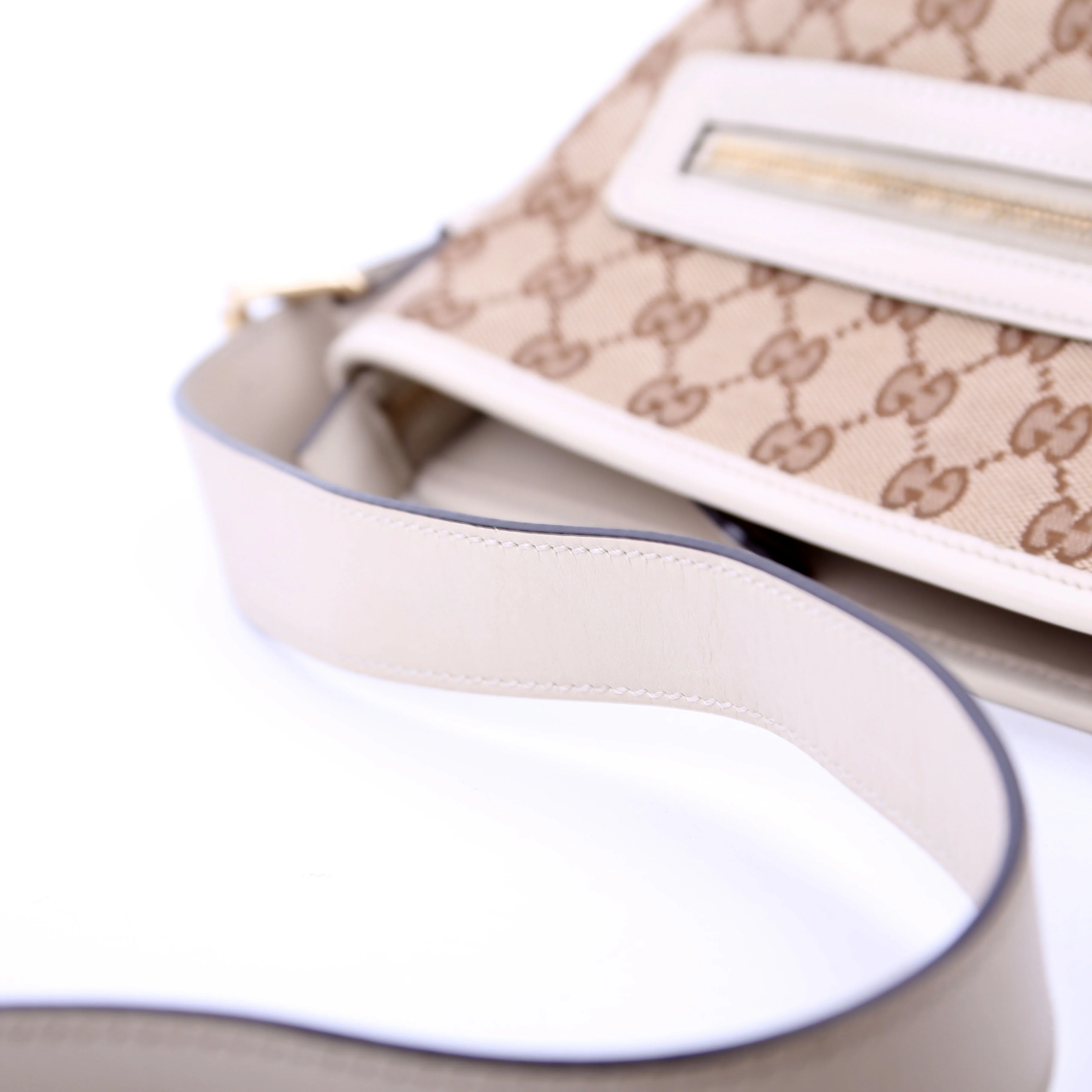 388930 GG Canvas Shoulder Bag White - Image 12